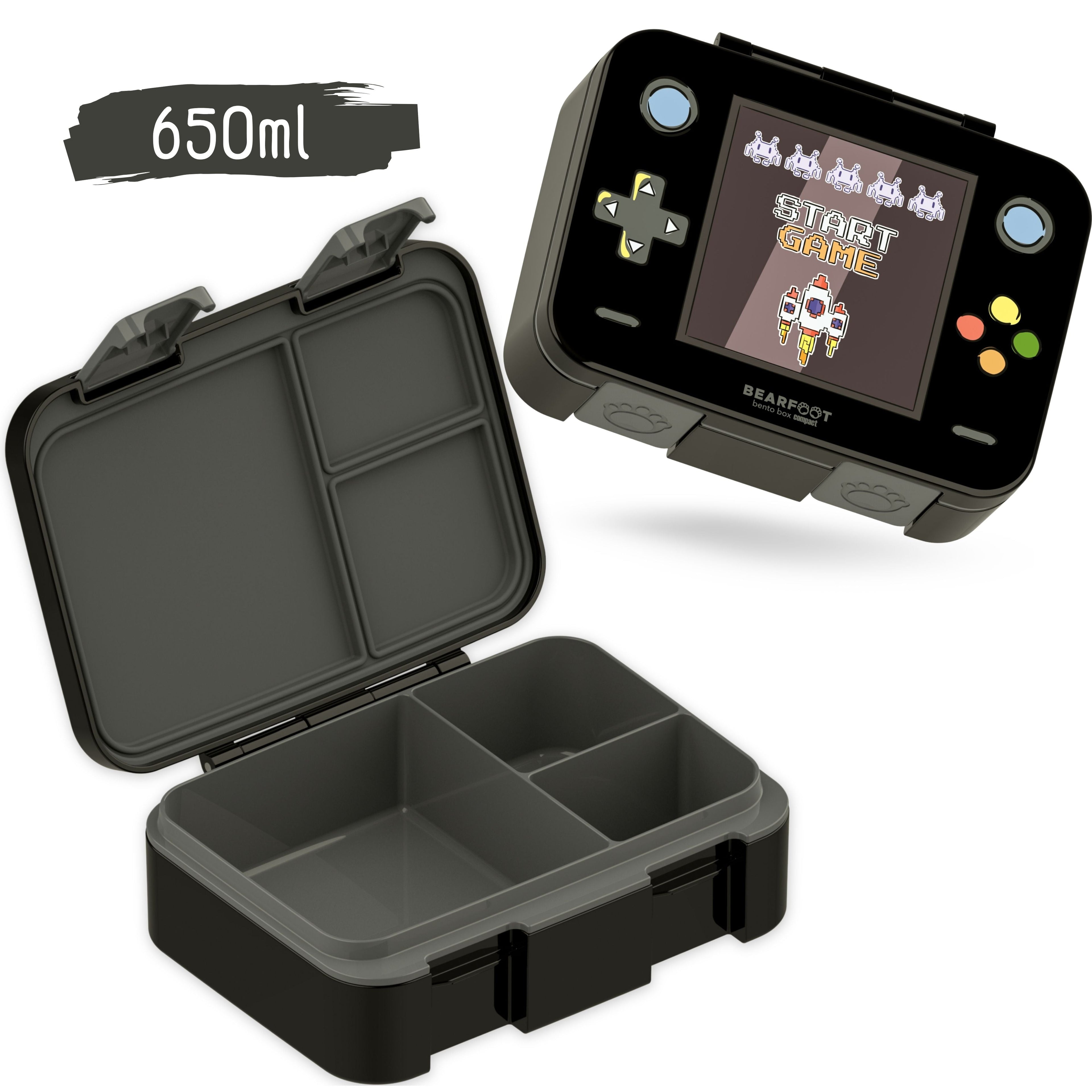 Brotdose mit Fächern, leicht & auslaufsicher - Game schwarz