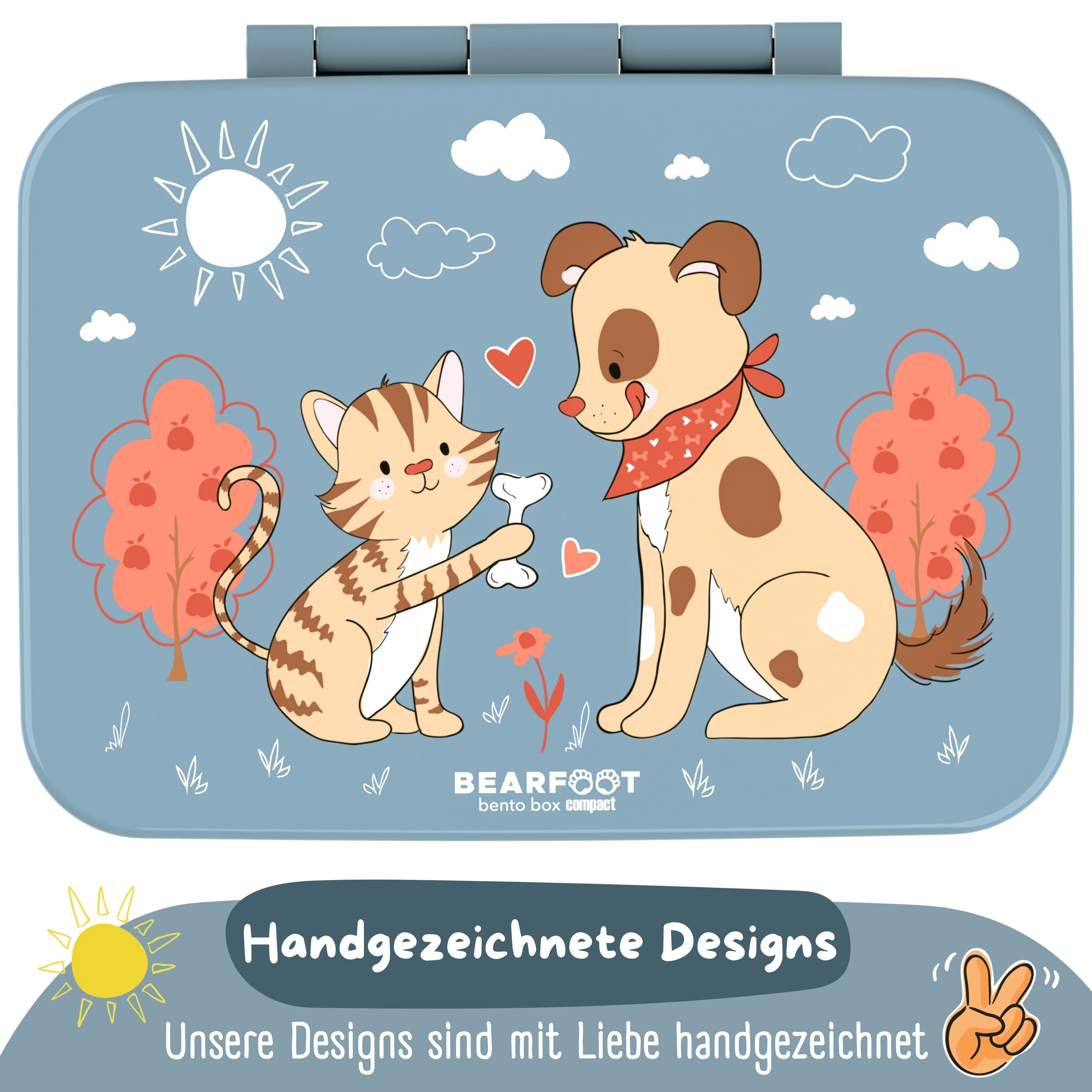 Brotdose mit Fächern, leicht & auslaufsicher - Hund & Katze