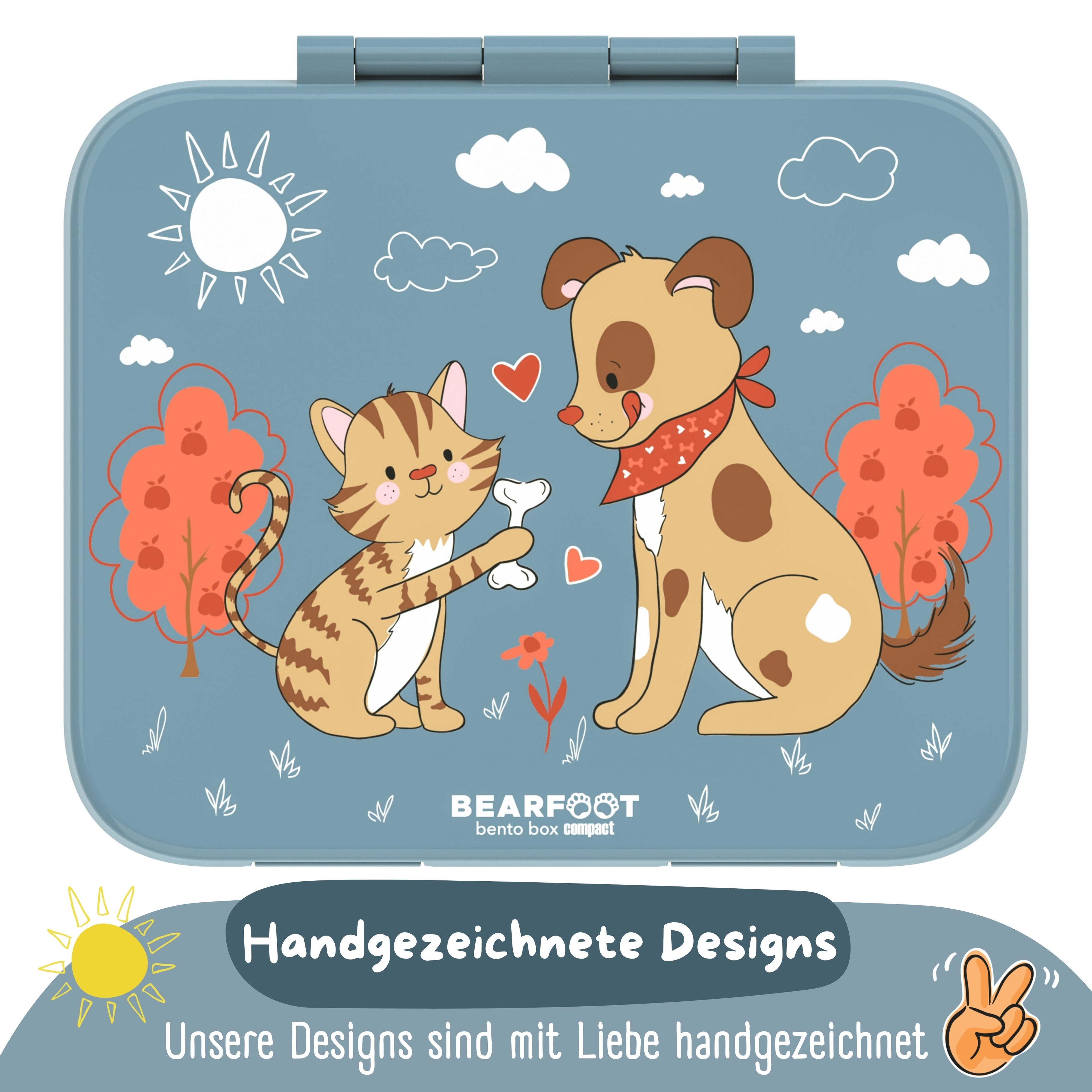 Brotdose mit Fächern, leicht & auslaufsicher - Hund & Katze