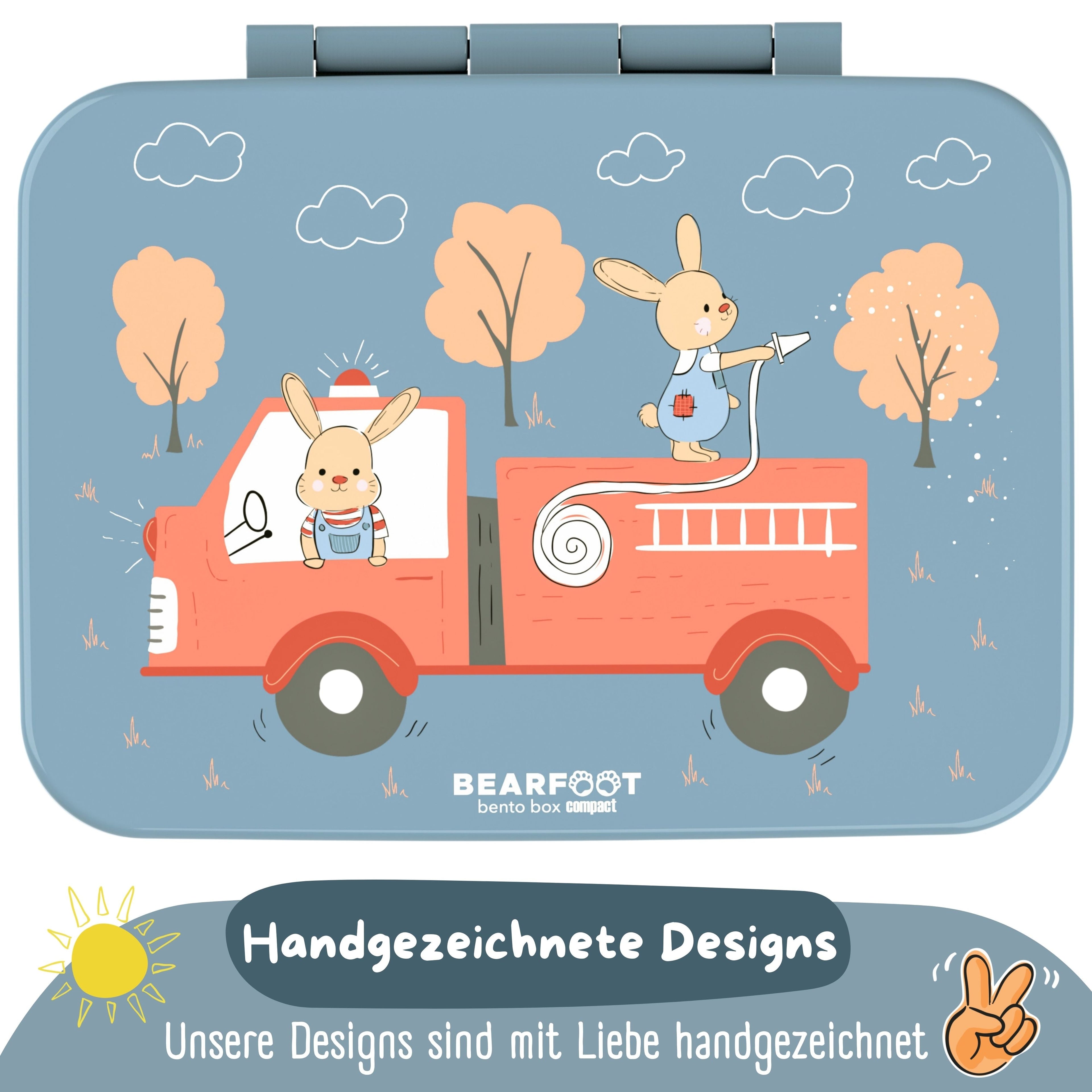 Brotdose mit Fächern, leicht & auslaufsicher - Feuerwehr