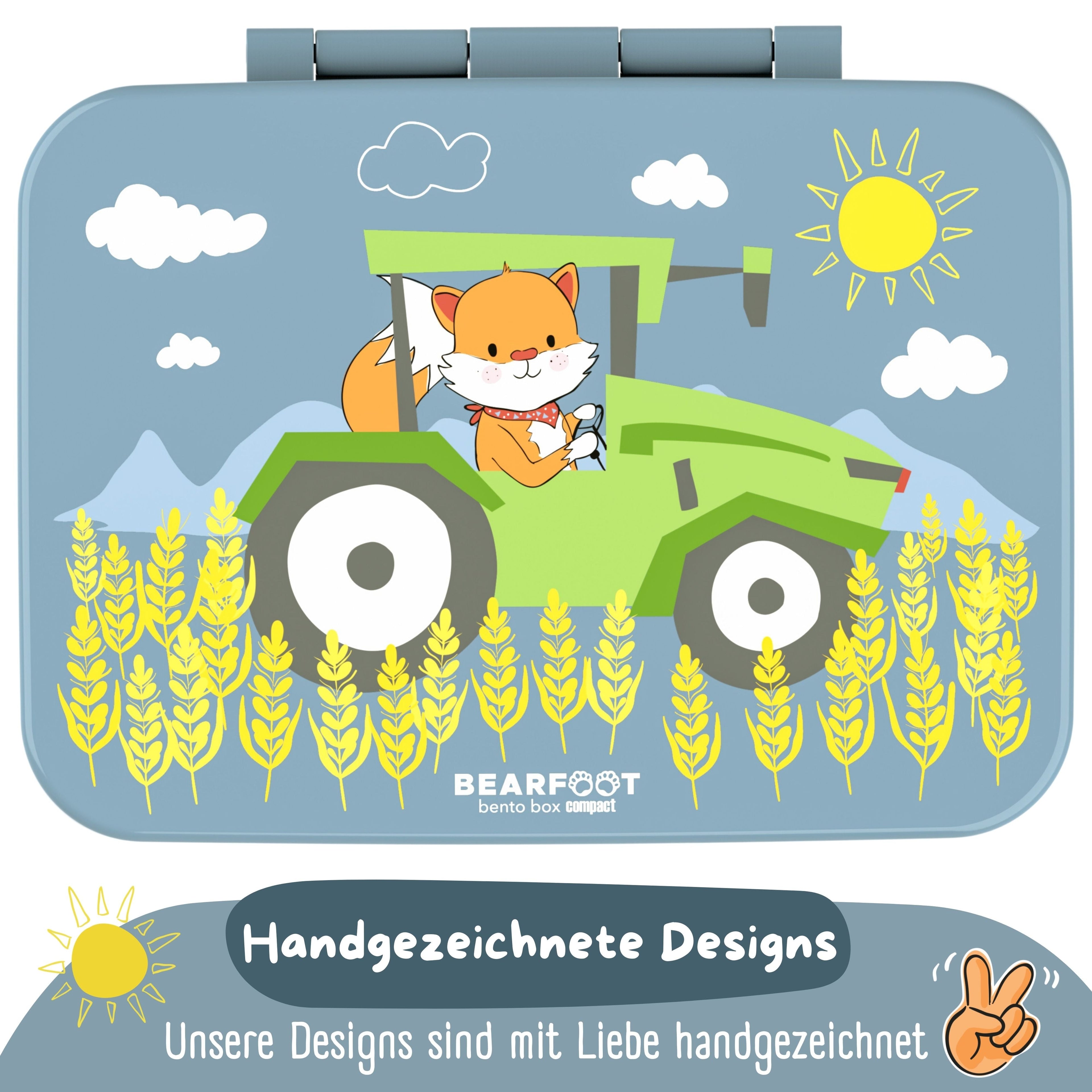 Brotdose mit Fächern, leicht & auslaufsicher - Traktor