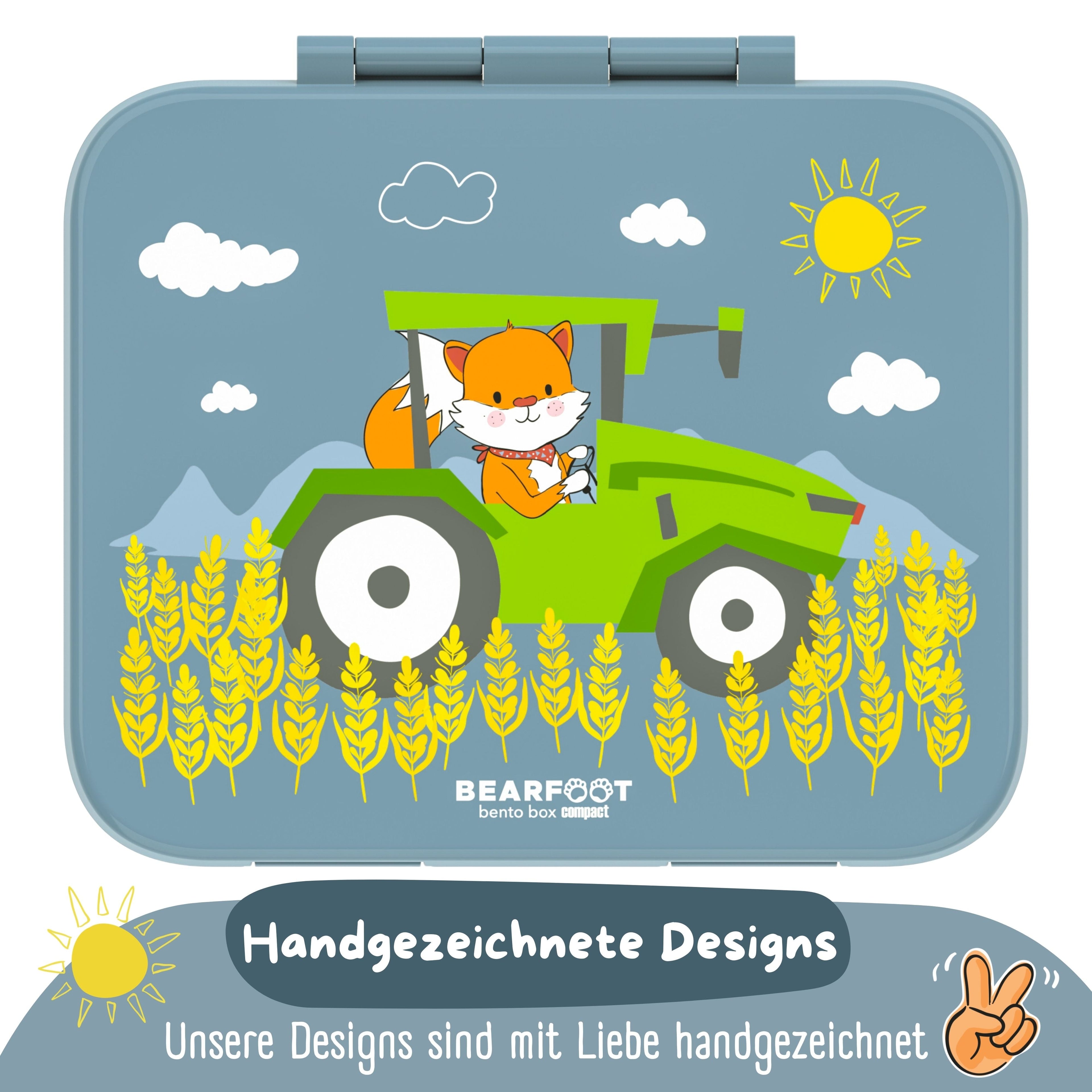 Brotdose mit Fächern, leicht & auslaufsicher - Traktor