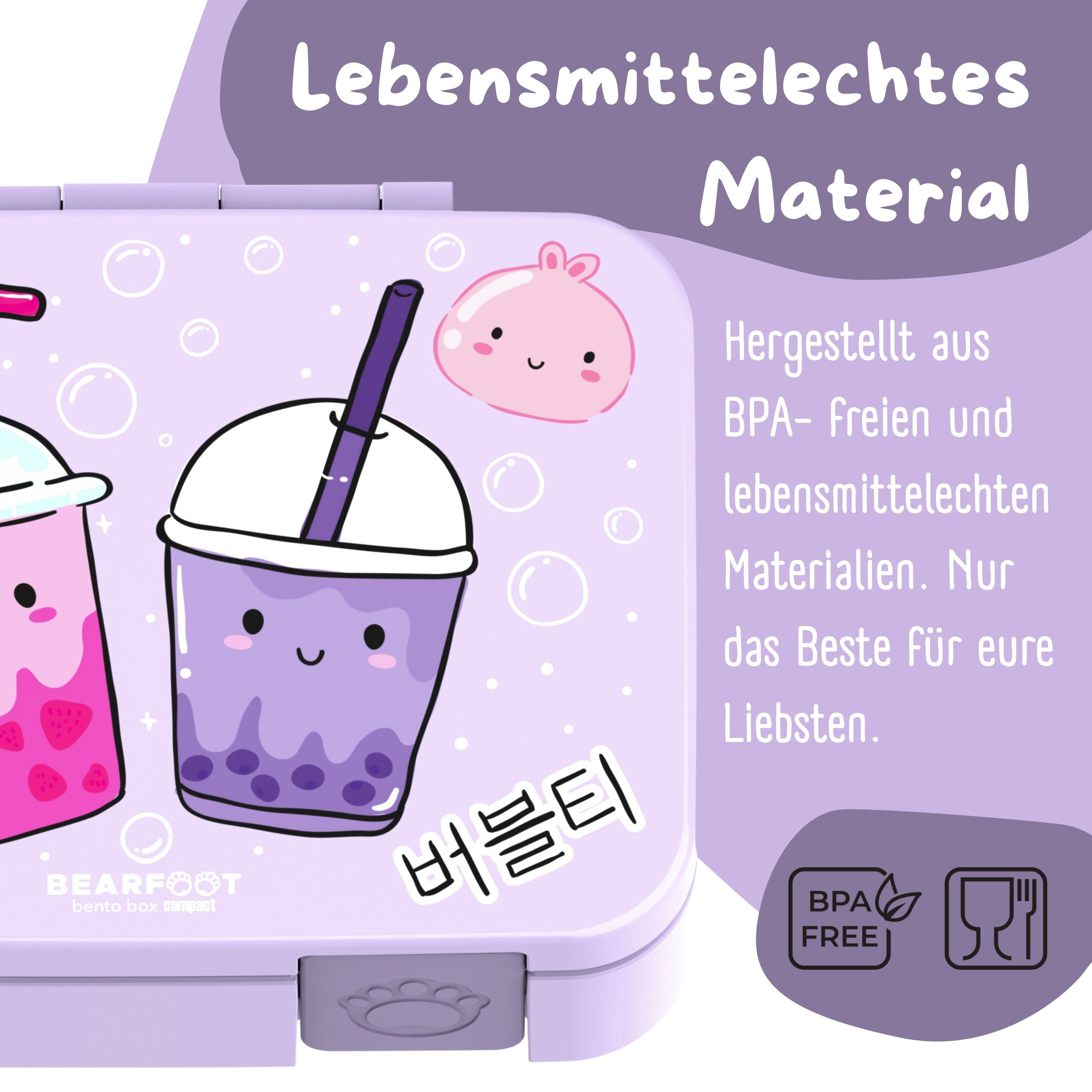 Brotdose mit Fächern, leicht & auslaufsicher-BubbleTea lila