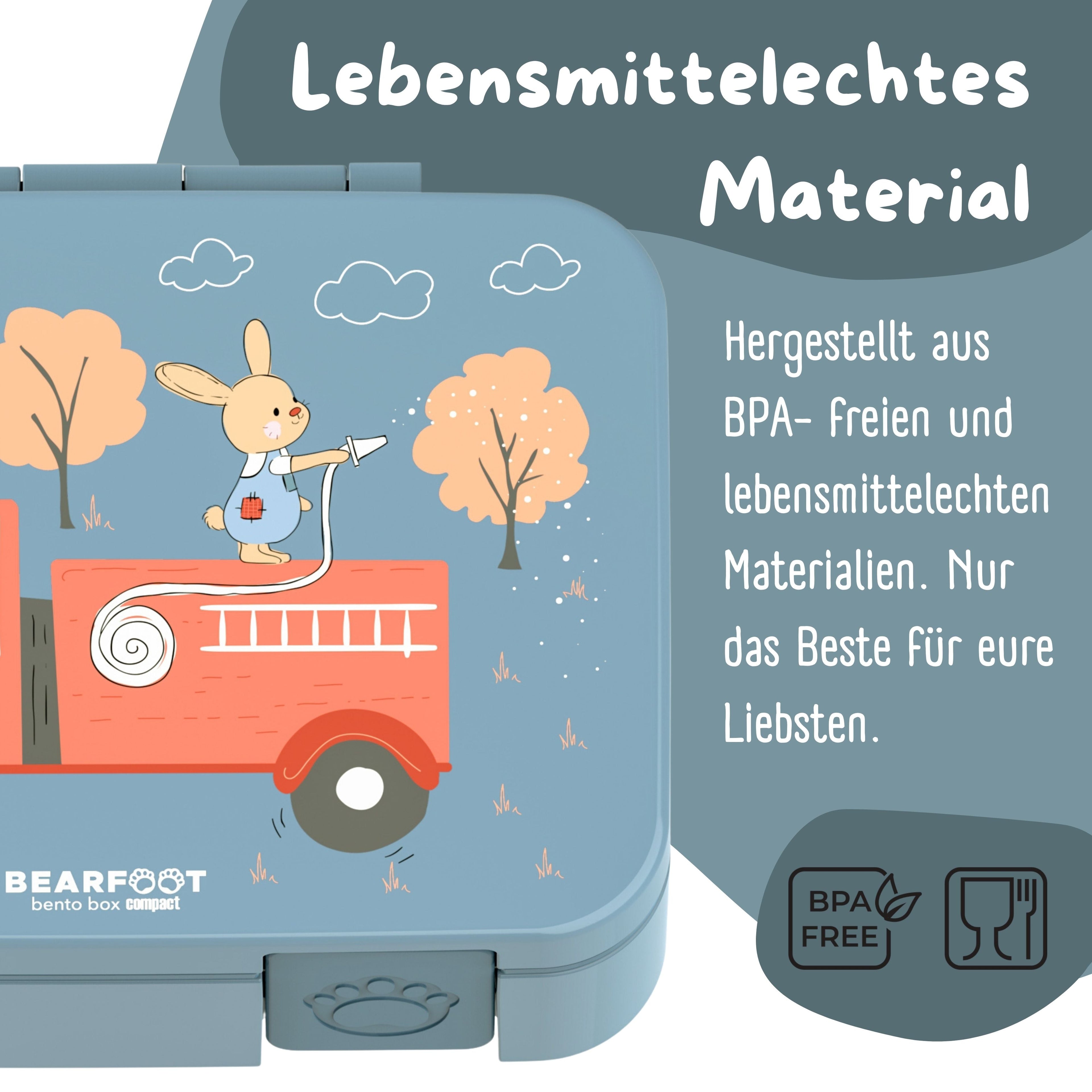 Brotdose mit Fächern, leicht & auslaufsicher - Feuerwehr