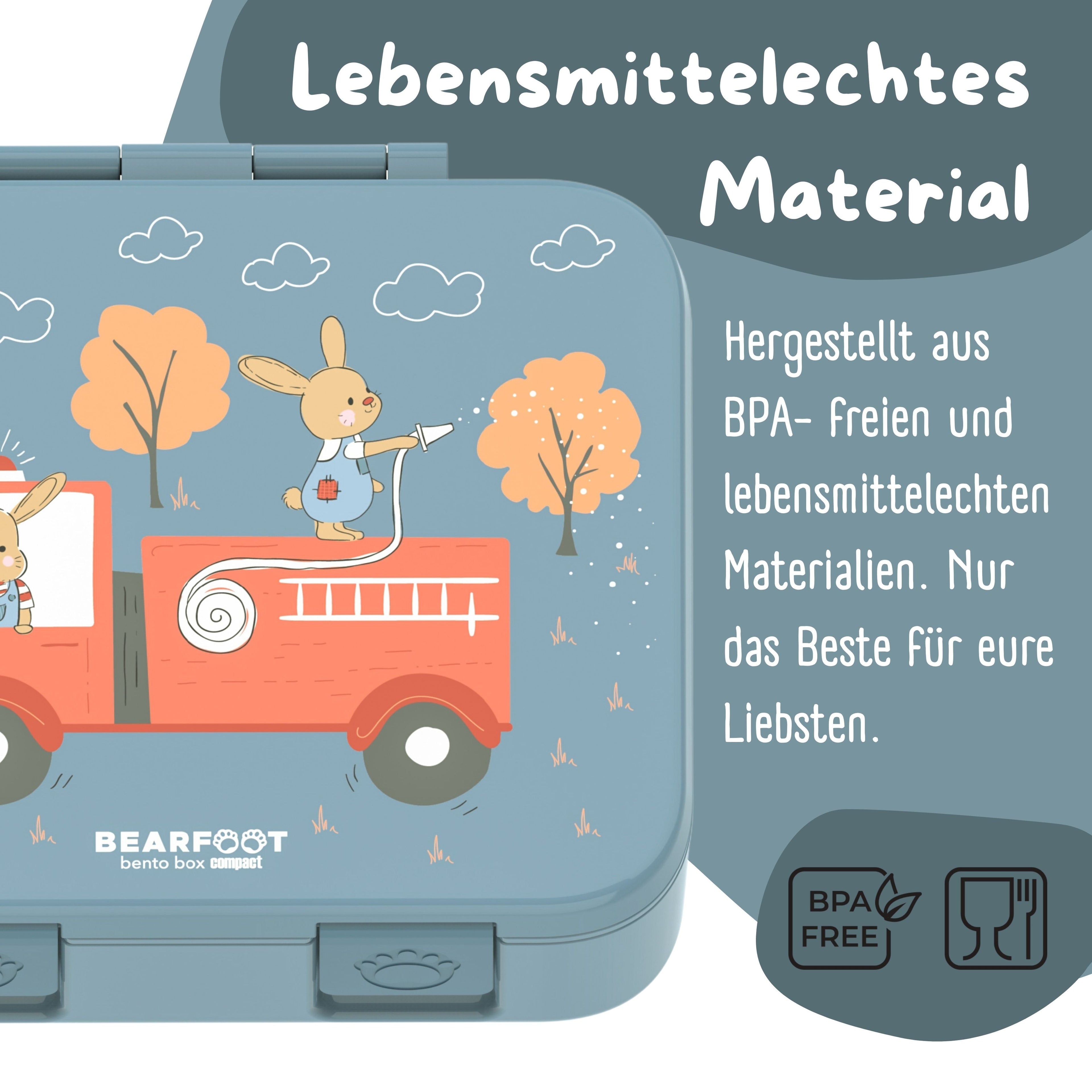 Brotdose mit Fächern, leicht & auslaufsicher - Feuerwehr