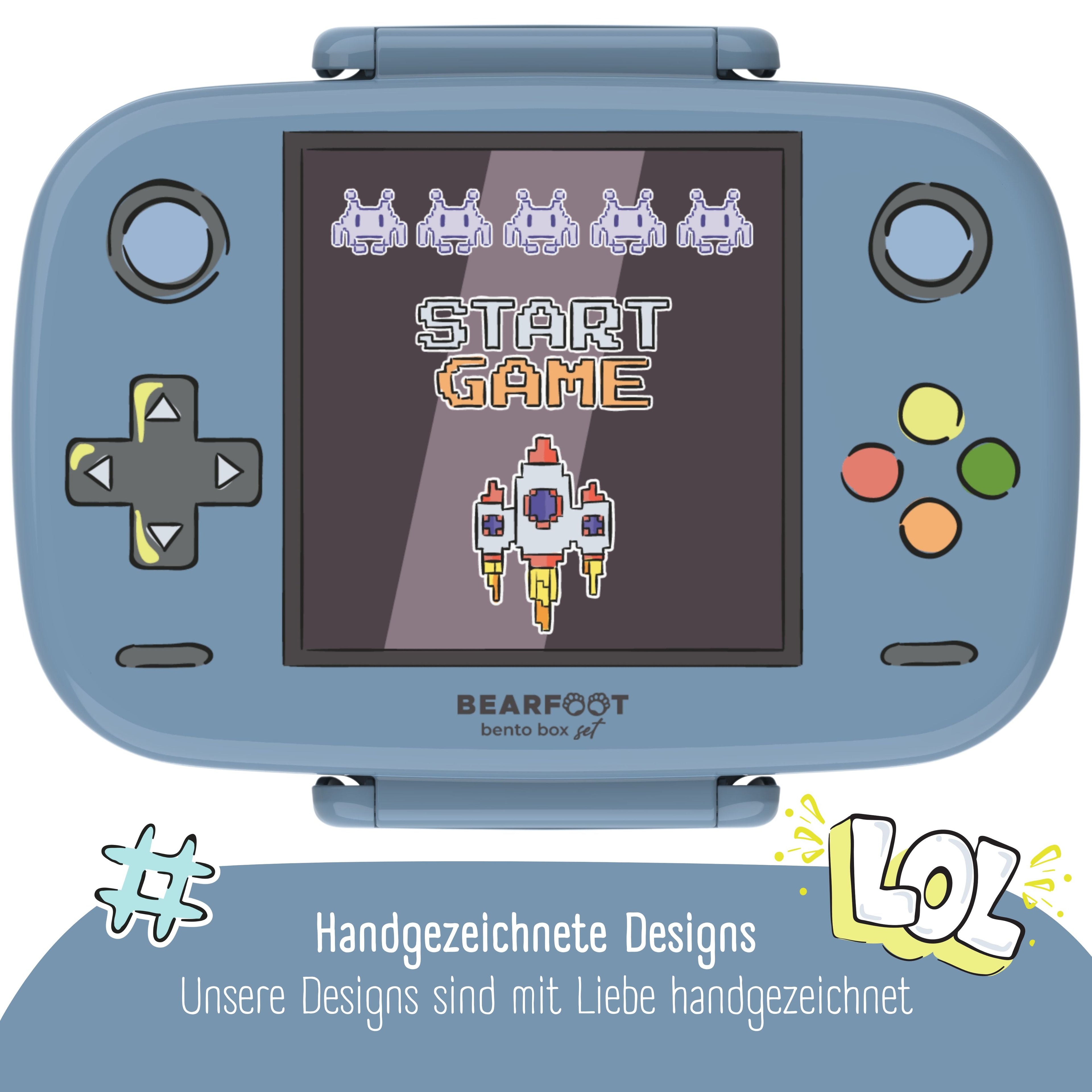 Brotdose Kinder mit Fächern, leicht & auslaufsicher - Game