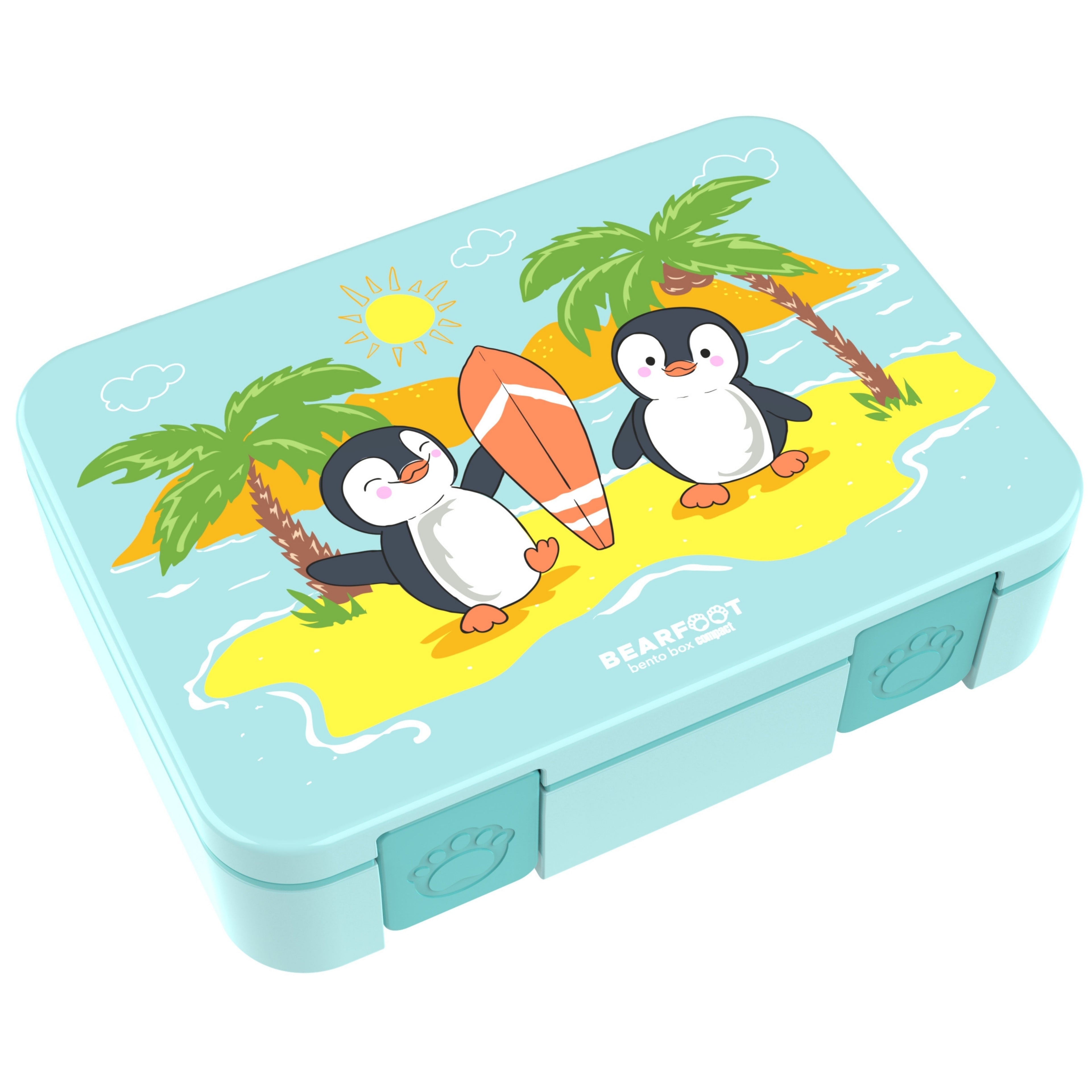 Brotdose mit Fächern, leicht & auslaufsicher - Pinguin