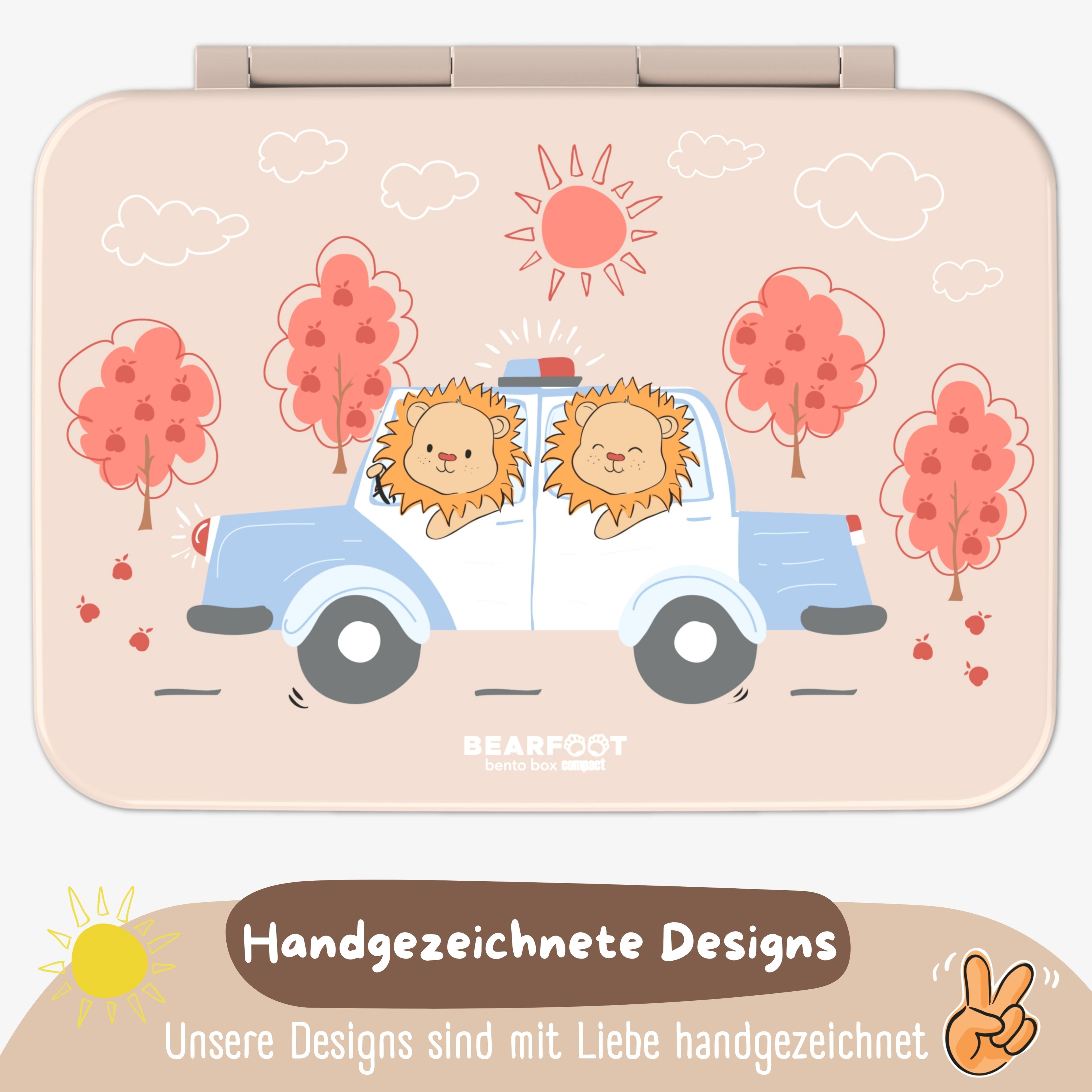 Brotdose mit Fächern, leicht & auslaufsicher - Polizei braun