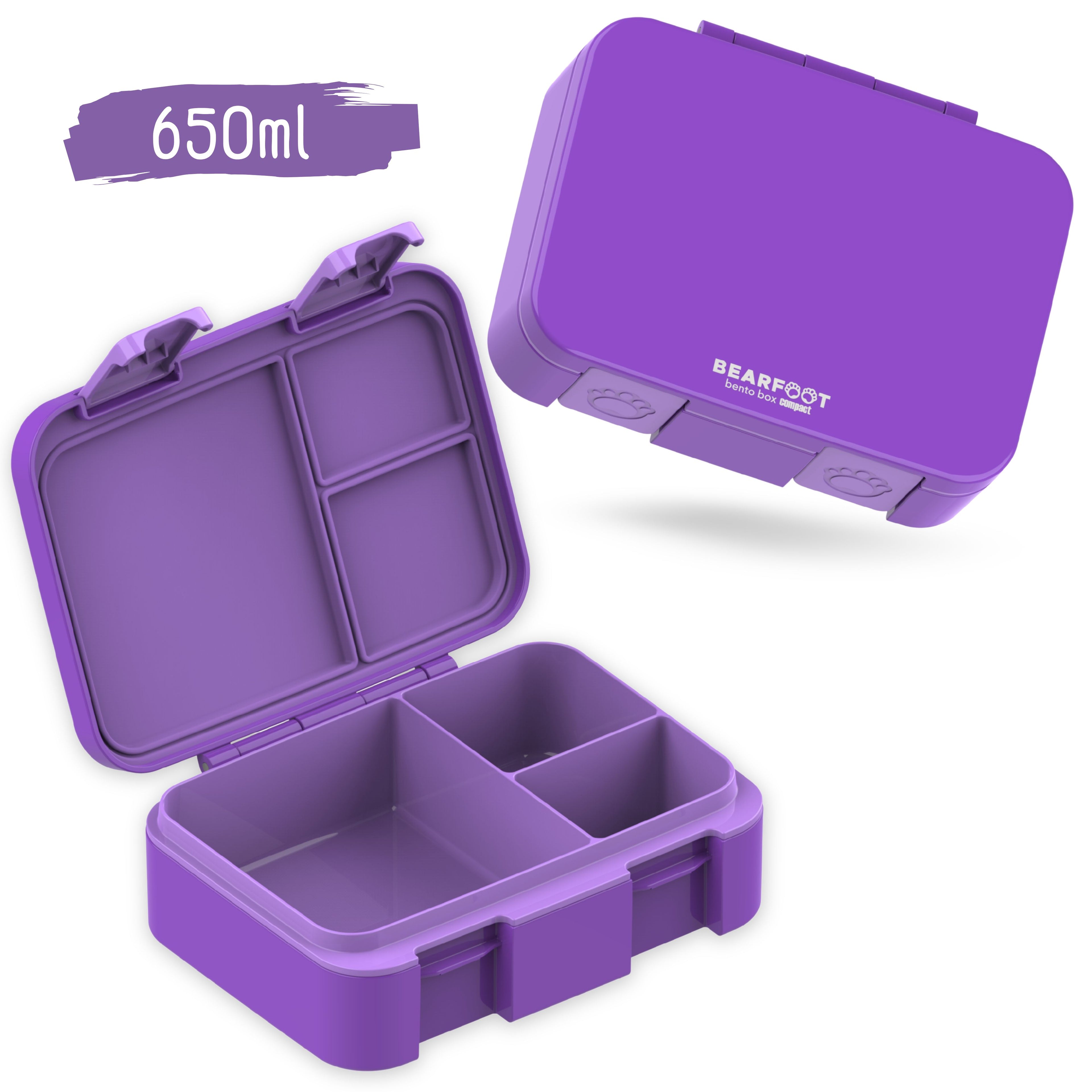 Brotdose mit Fächern, leicht & auslaufsicher - lila
