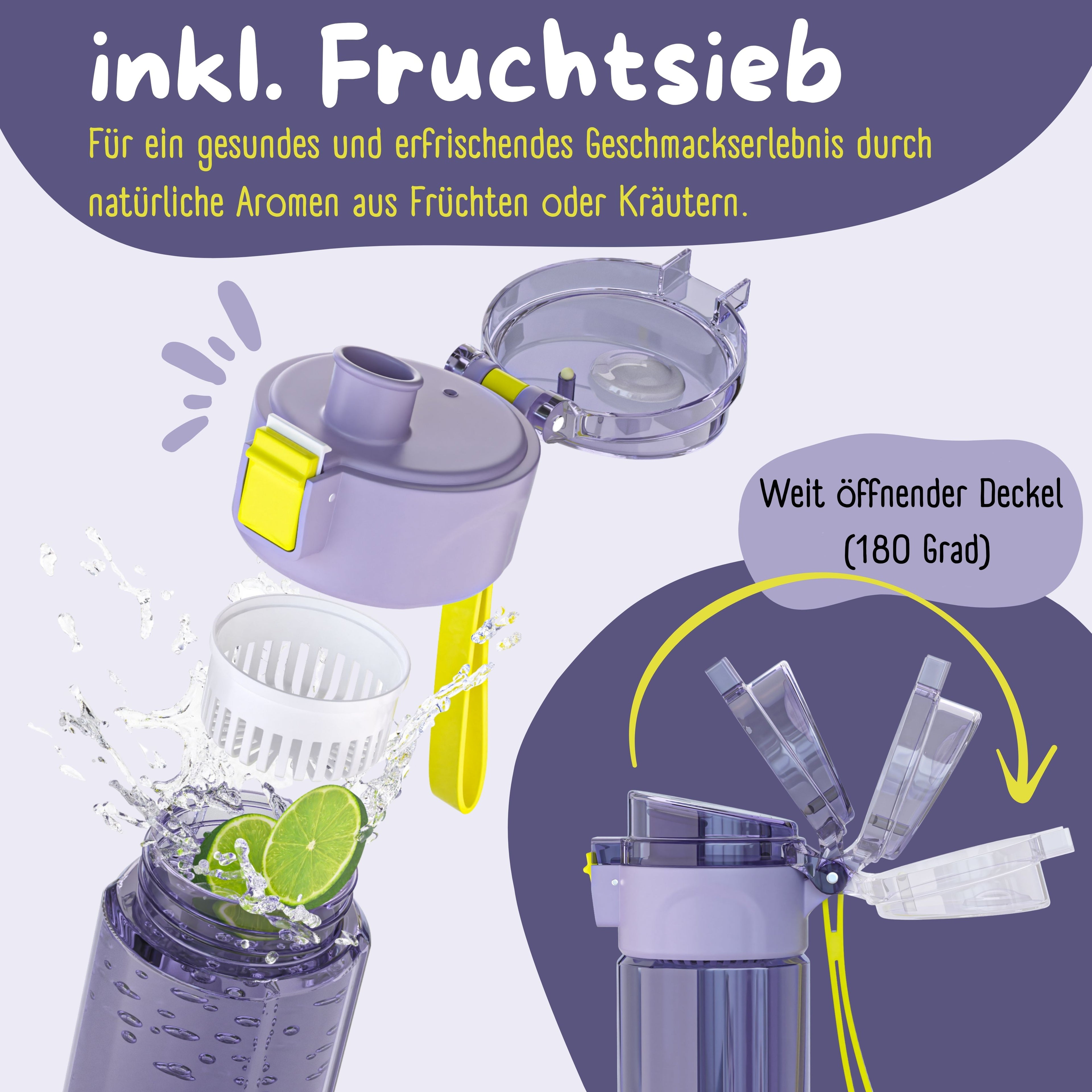 Kinderdrinkfles, 500 ml, lichtgewicht waterfles - eenhoorn