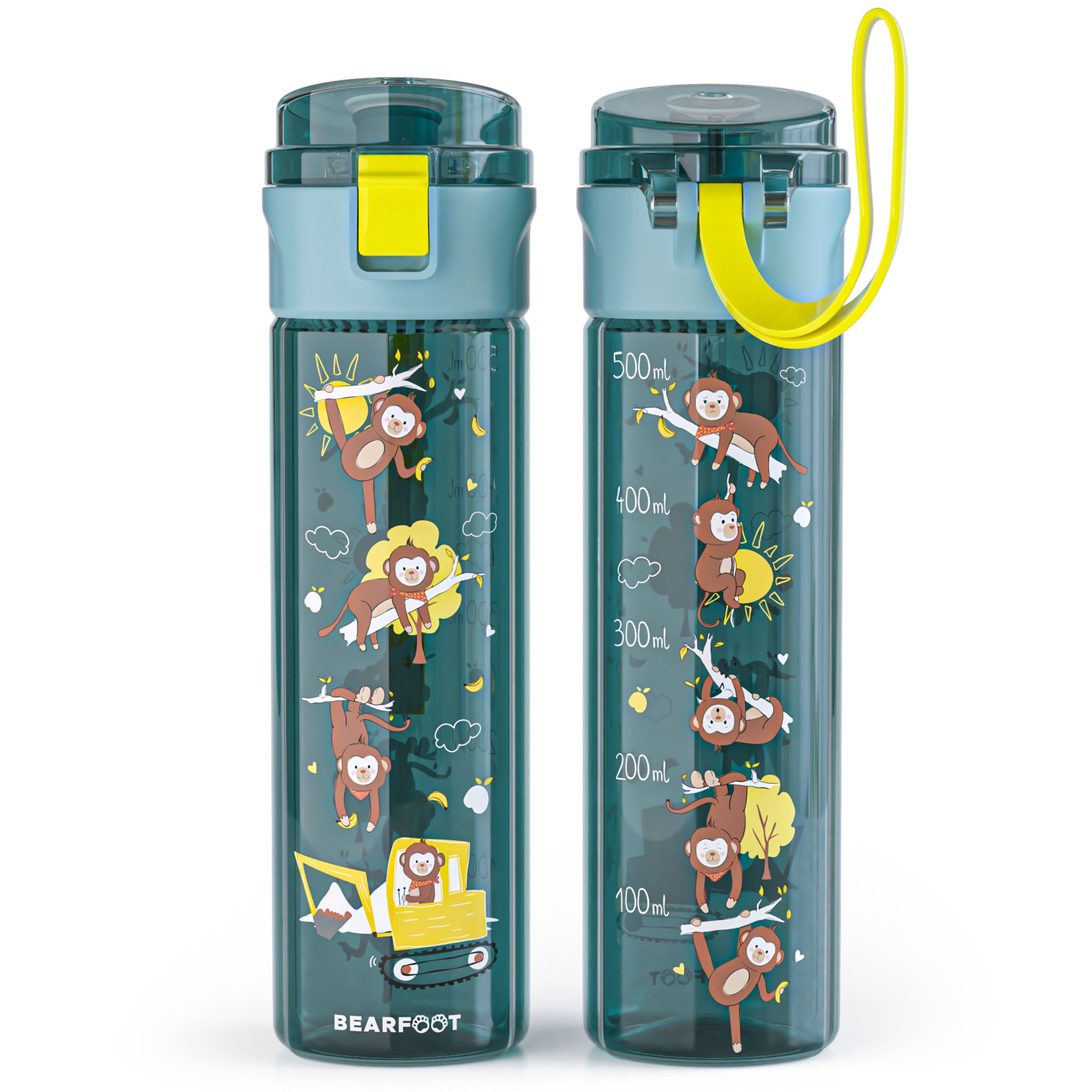 Trinkflasche Kinder, 500ml, leicht - Bagger-blau