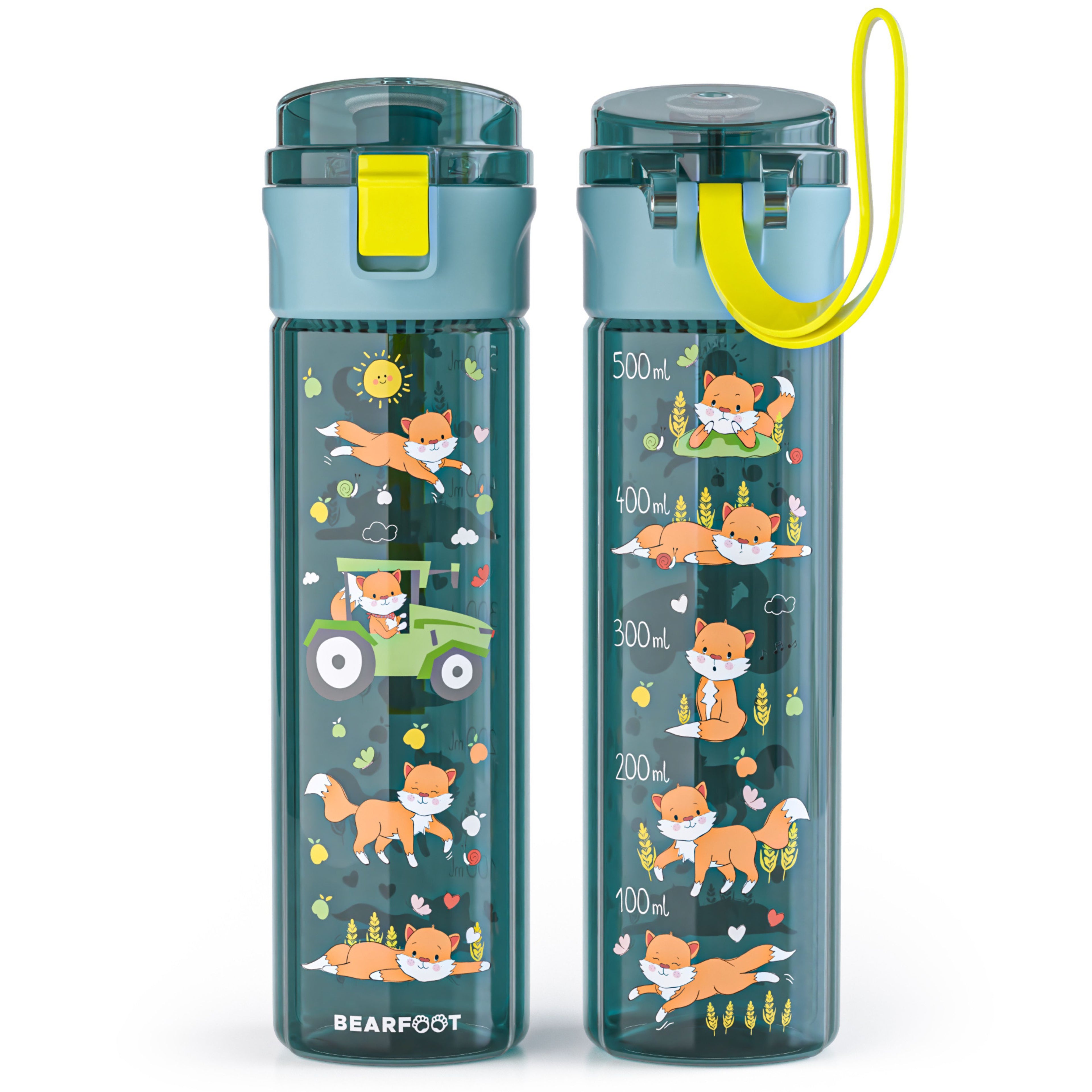 Trinkflasche Kinder, 500ml, leicht - Traktor-blau