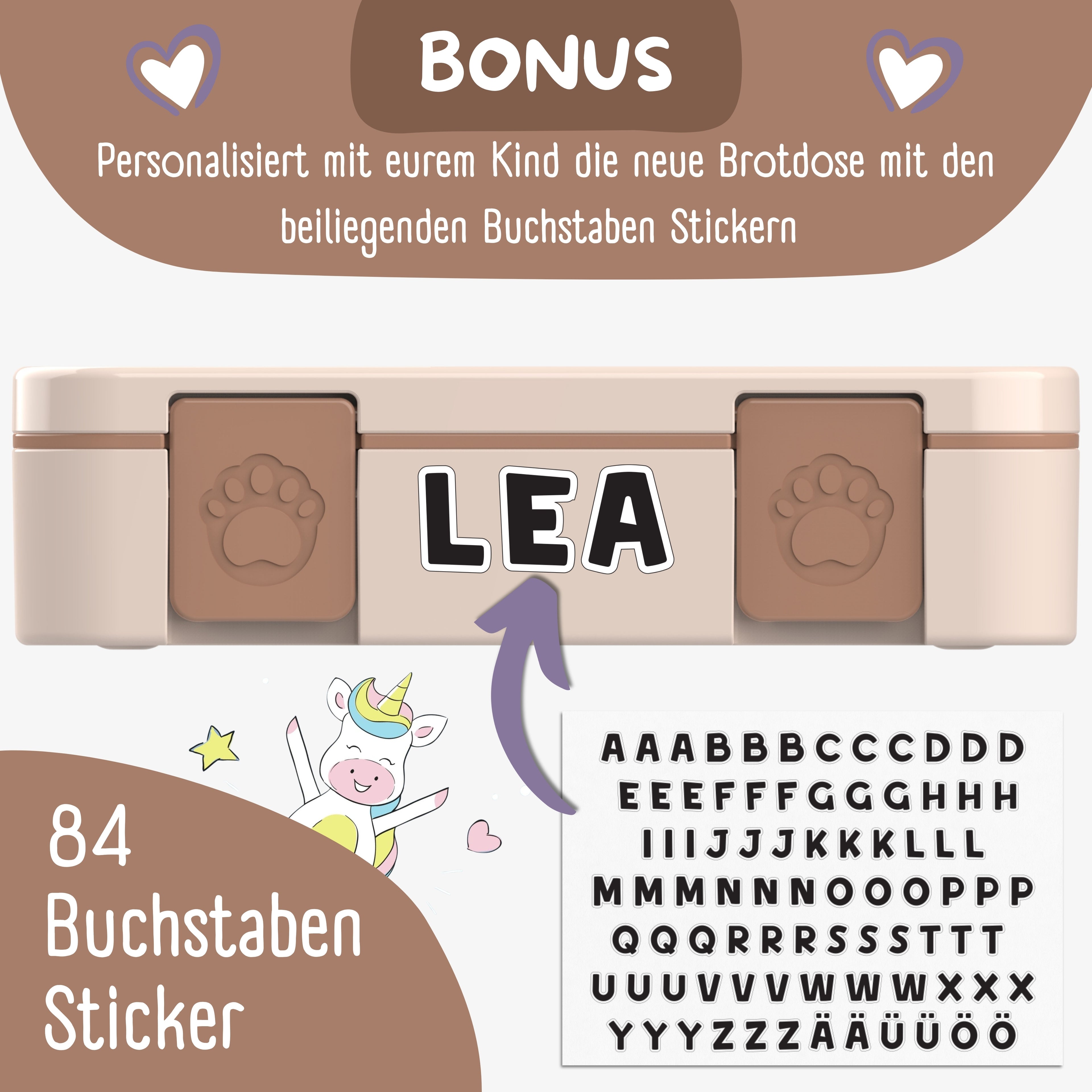 Brotdose mit Fächern, leicht & auslaufsicher -Sandwich braun