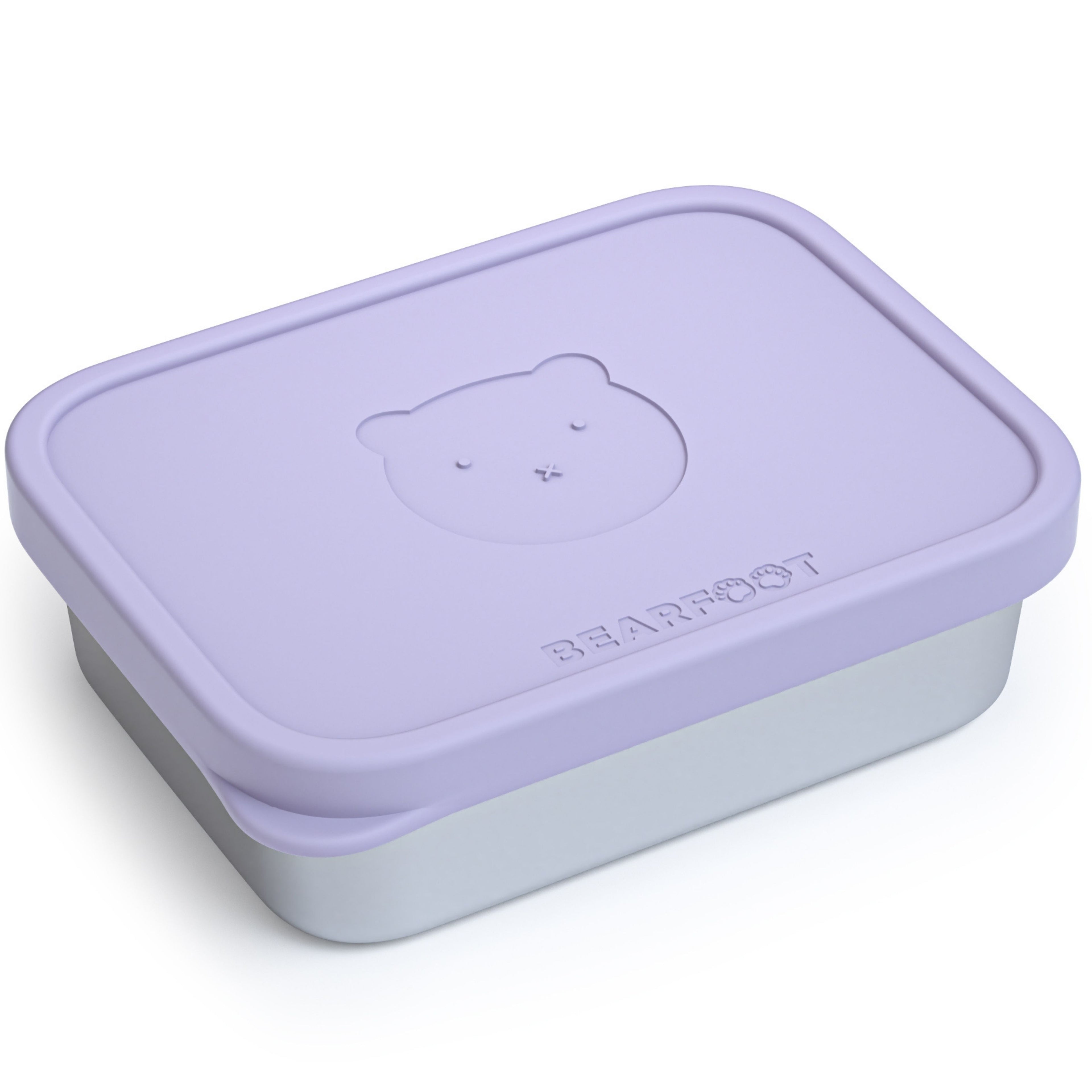 Brotdose Kinder Edelstahl mit Silikoneinsatz - Lavendel