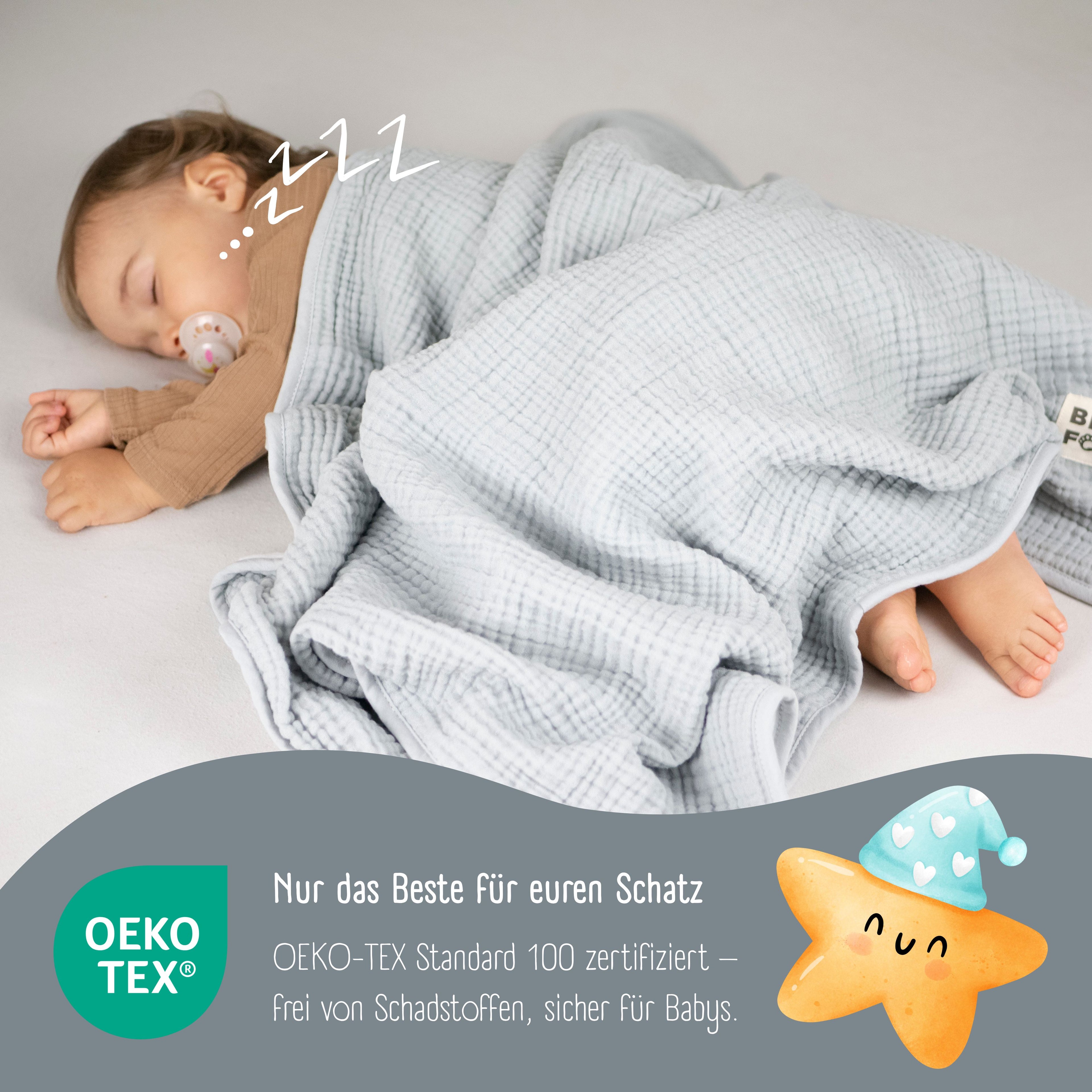 Couverture bébé en mousseline polaire moelleuse et douce - gris