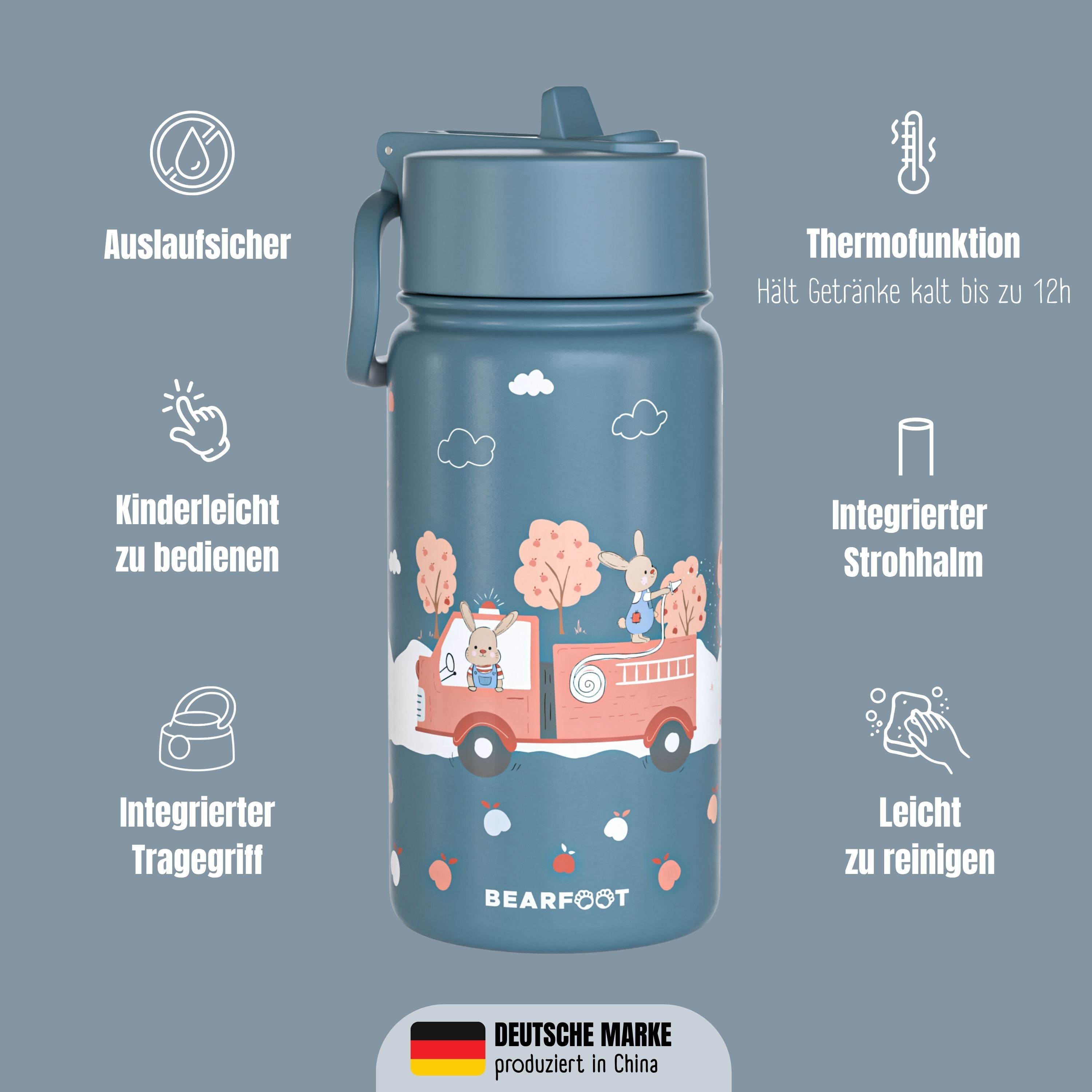 Thermo kinderdrinkfles RVS - brandweer