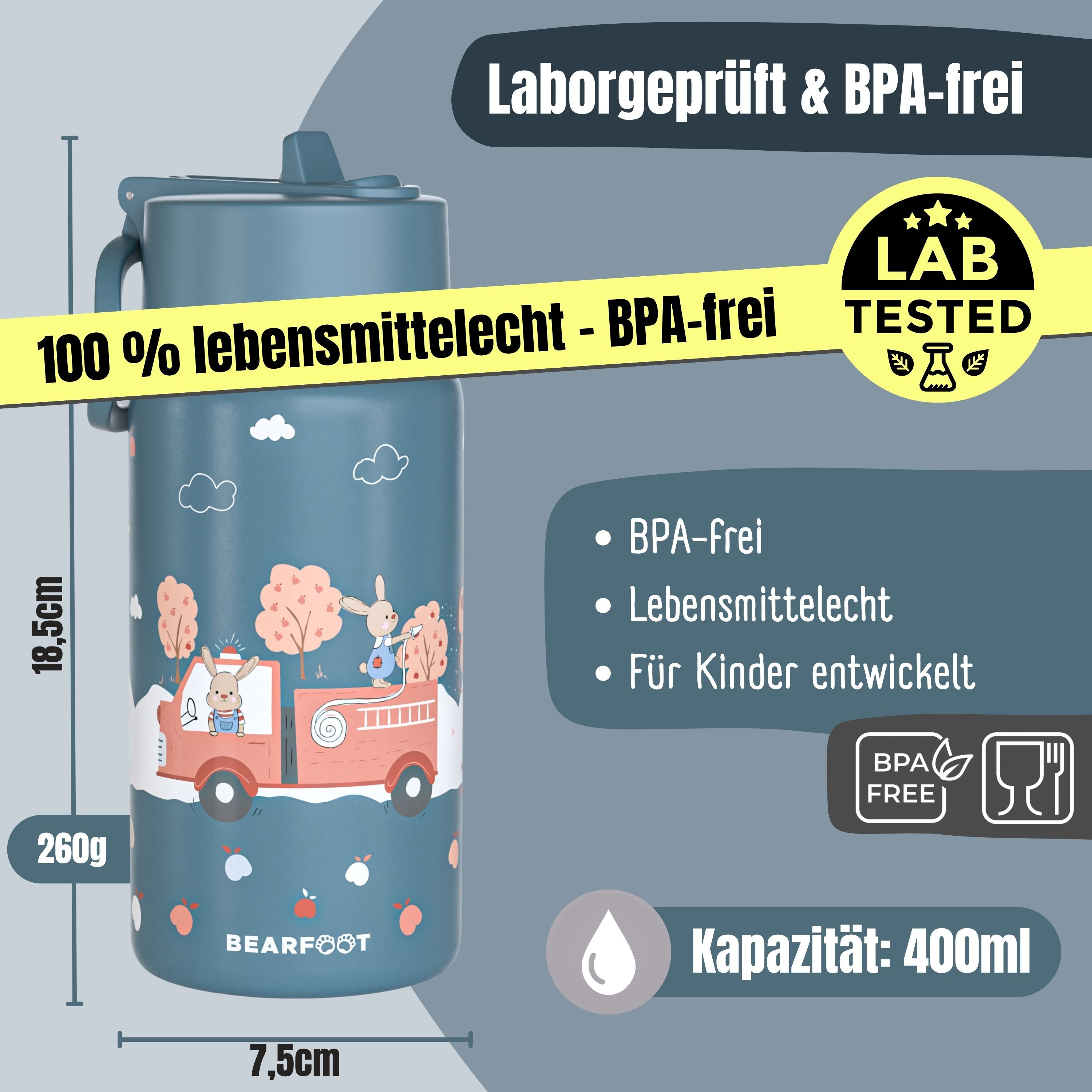 Thermo kinderdrinkfles RVS - brandweer