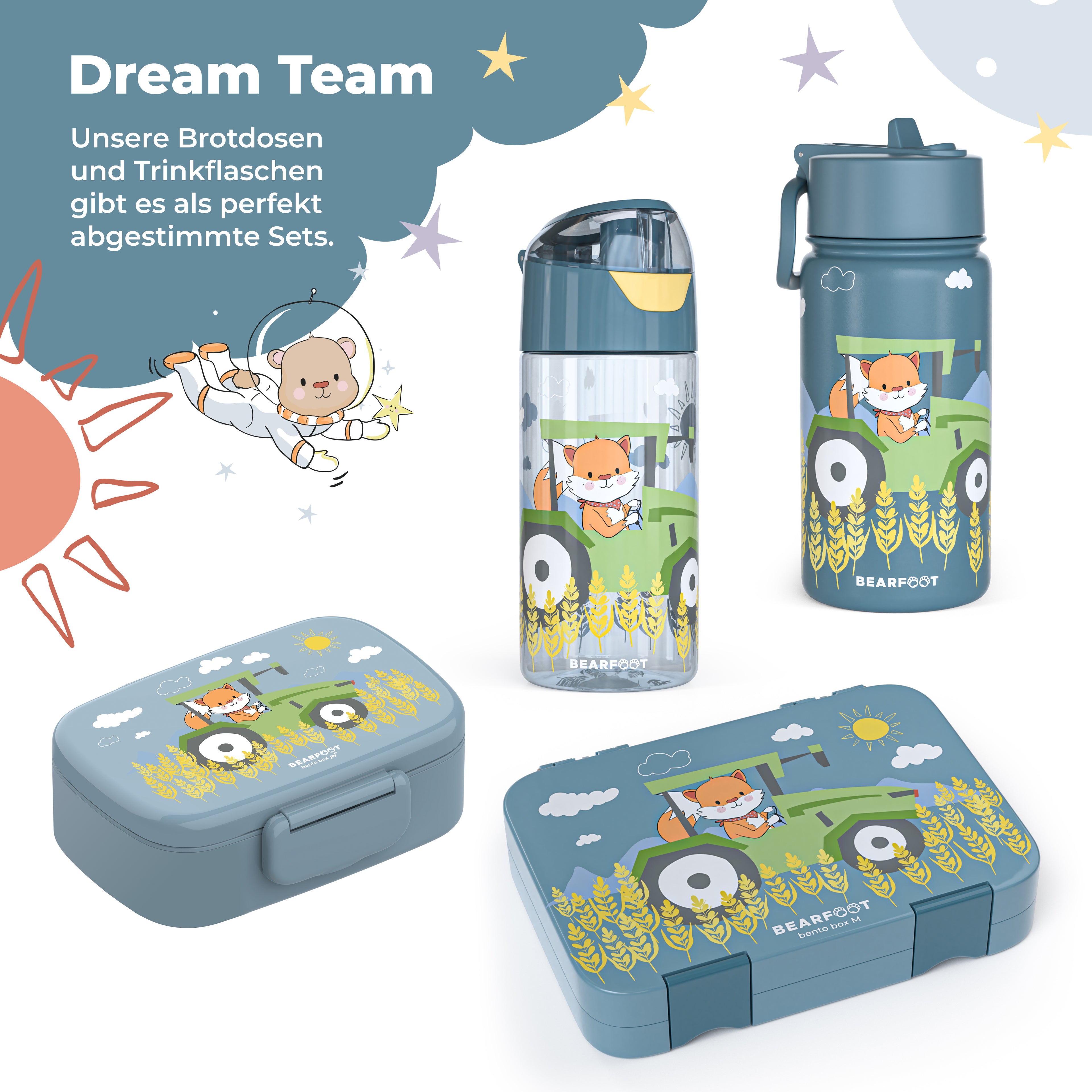 Thermo kinderdrinkfles RVS - tractor