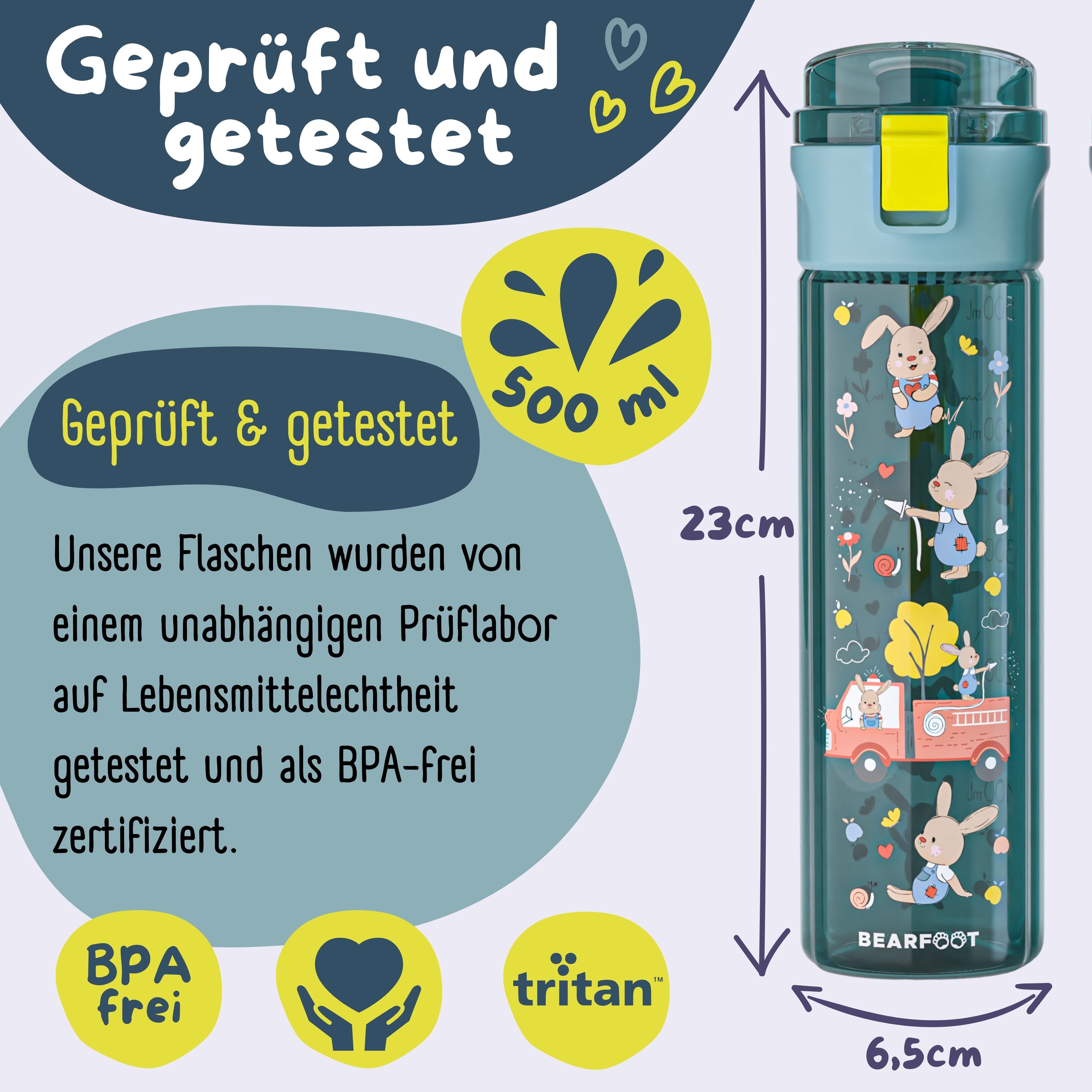 Kinderdrinkfles, 500 ml, lichtgewicht - brandweer blauw