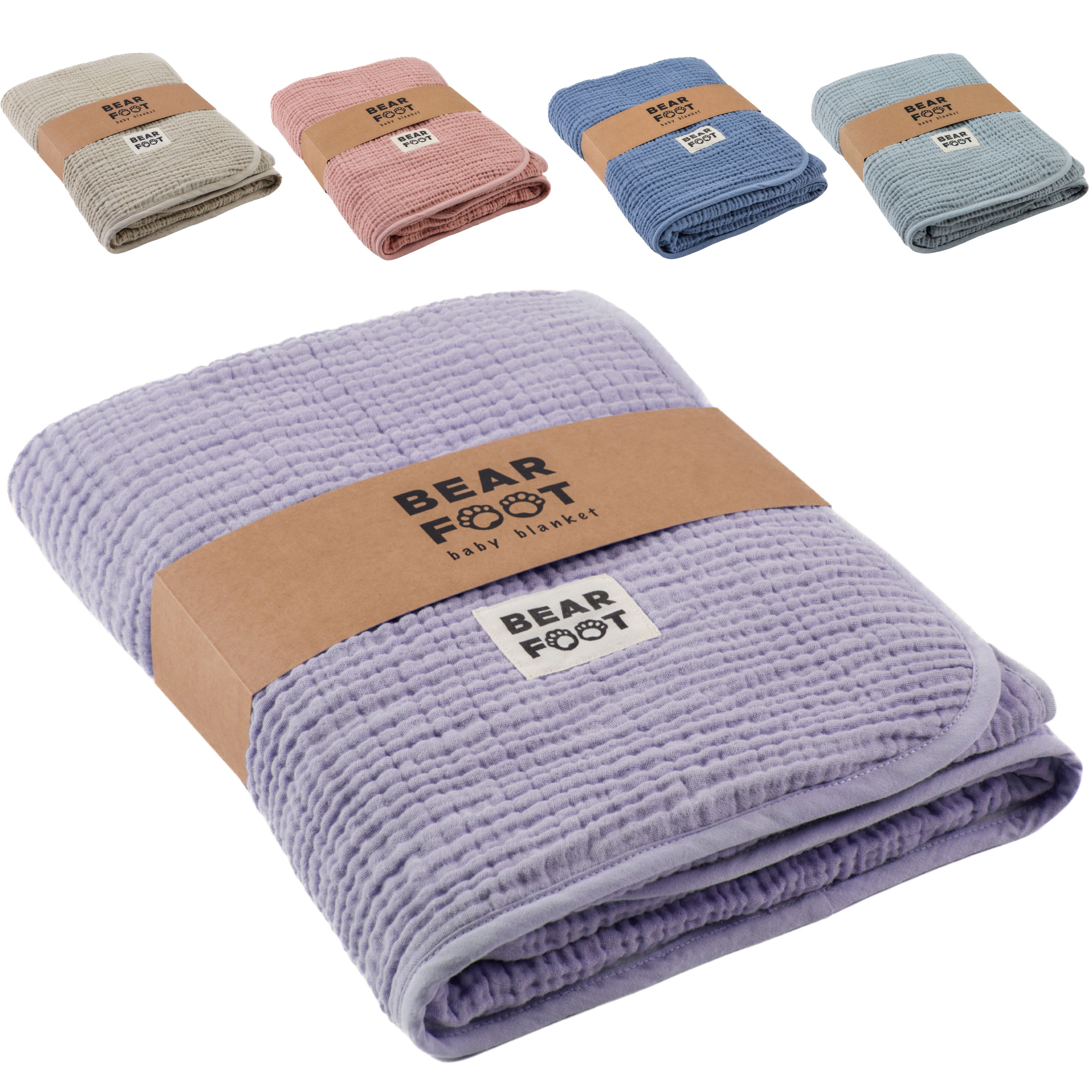 Babydecke Musselin Fleecedecke flauschig weich - lila