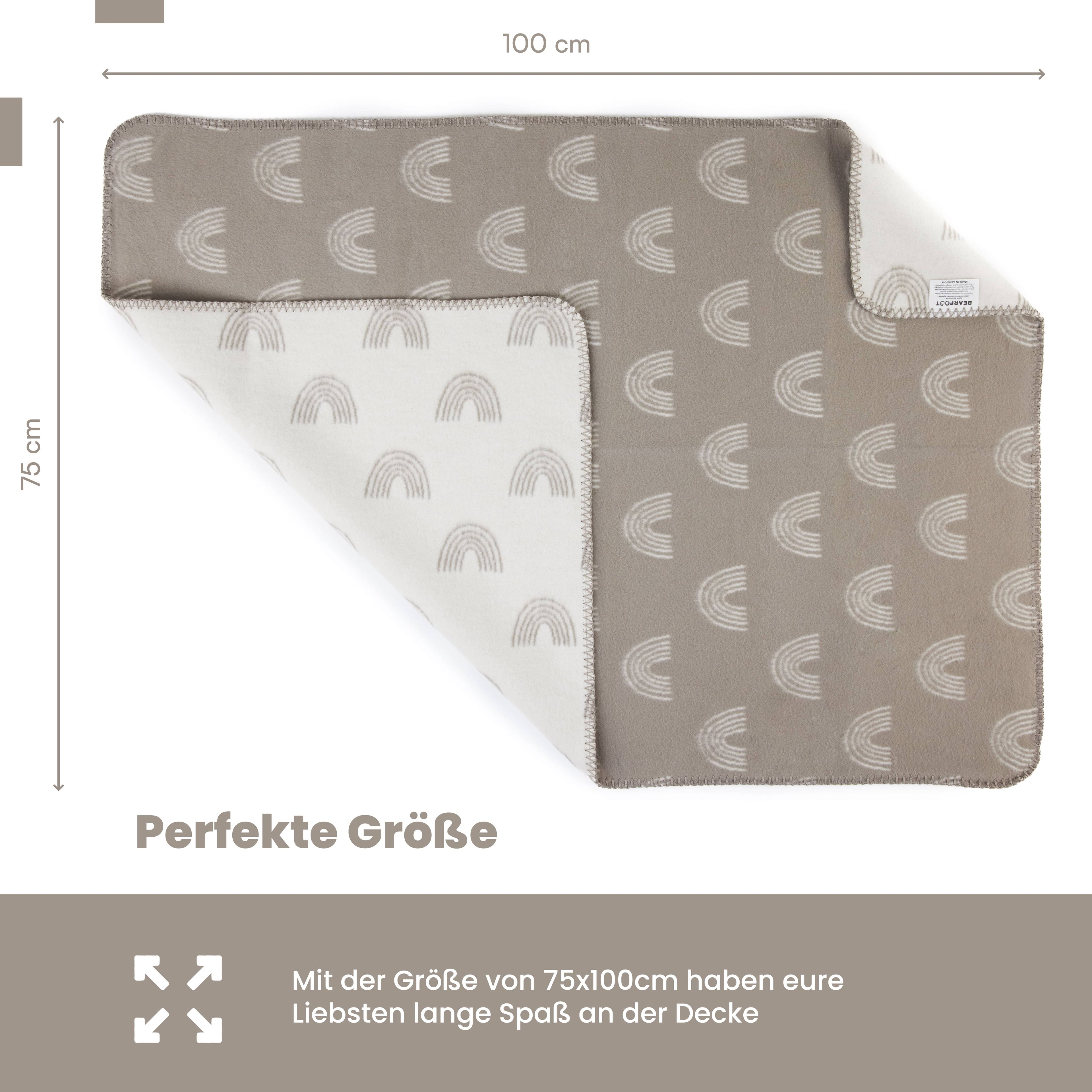 Babydecke Bio Baumwolle, Made in Germany, Regenbogen - braun