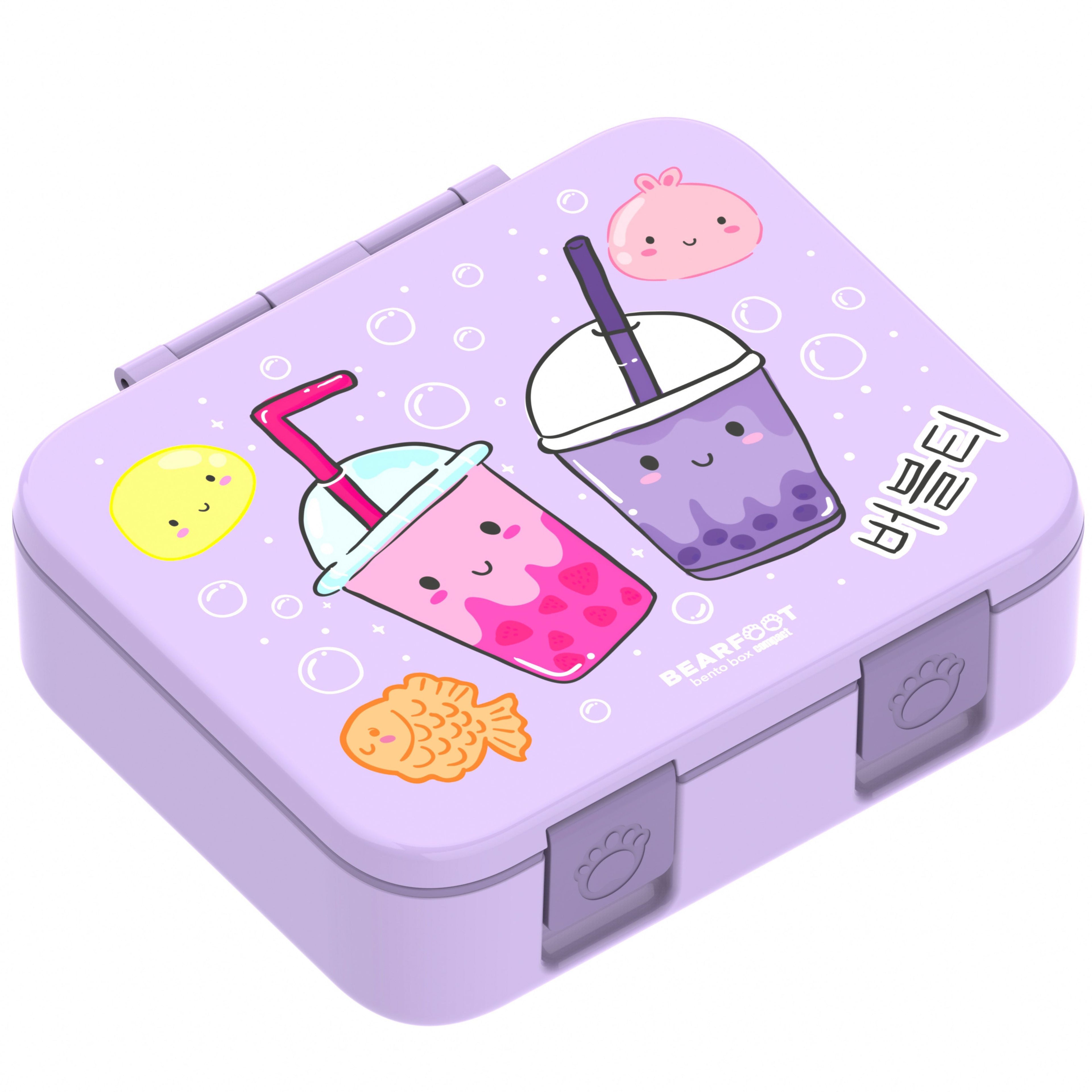 Brotdose mit Fächern, leicht & auslaufsicher-BubbleTea lila