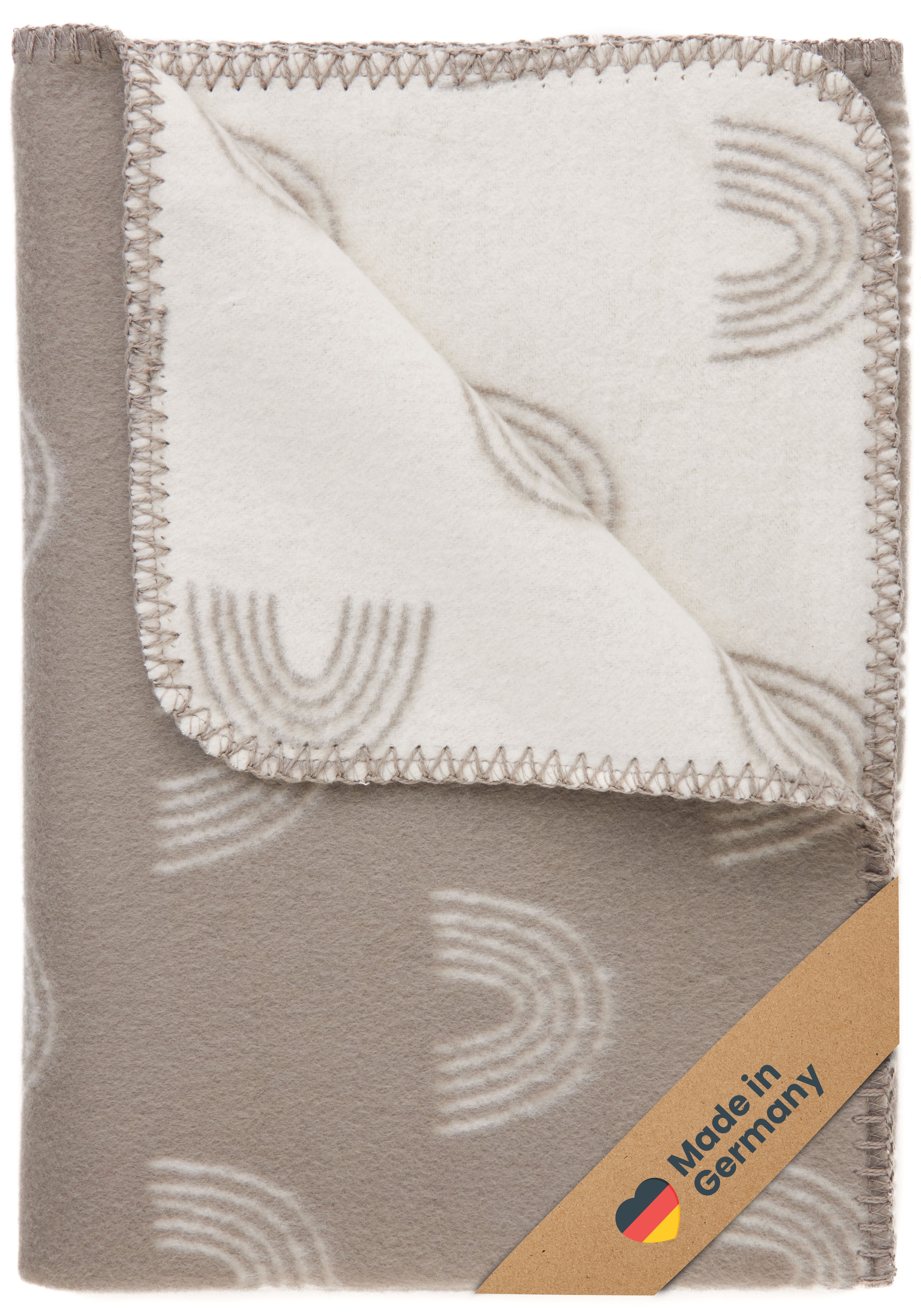 Babydecke Bio Baumwolle, Made in Germany, Regenbogen - braun