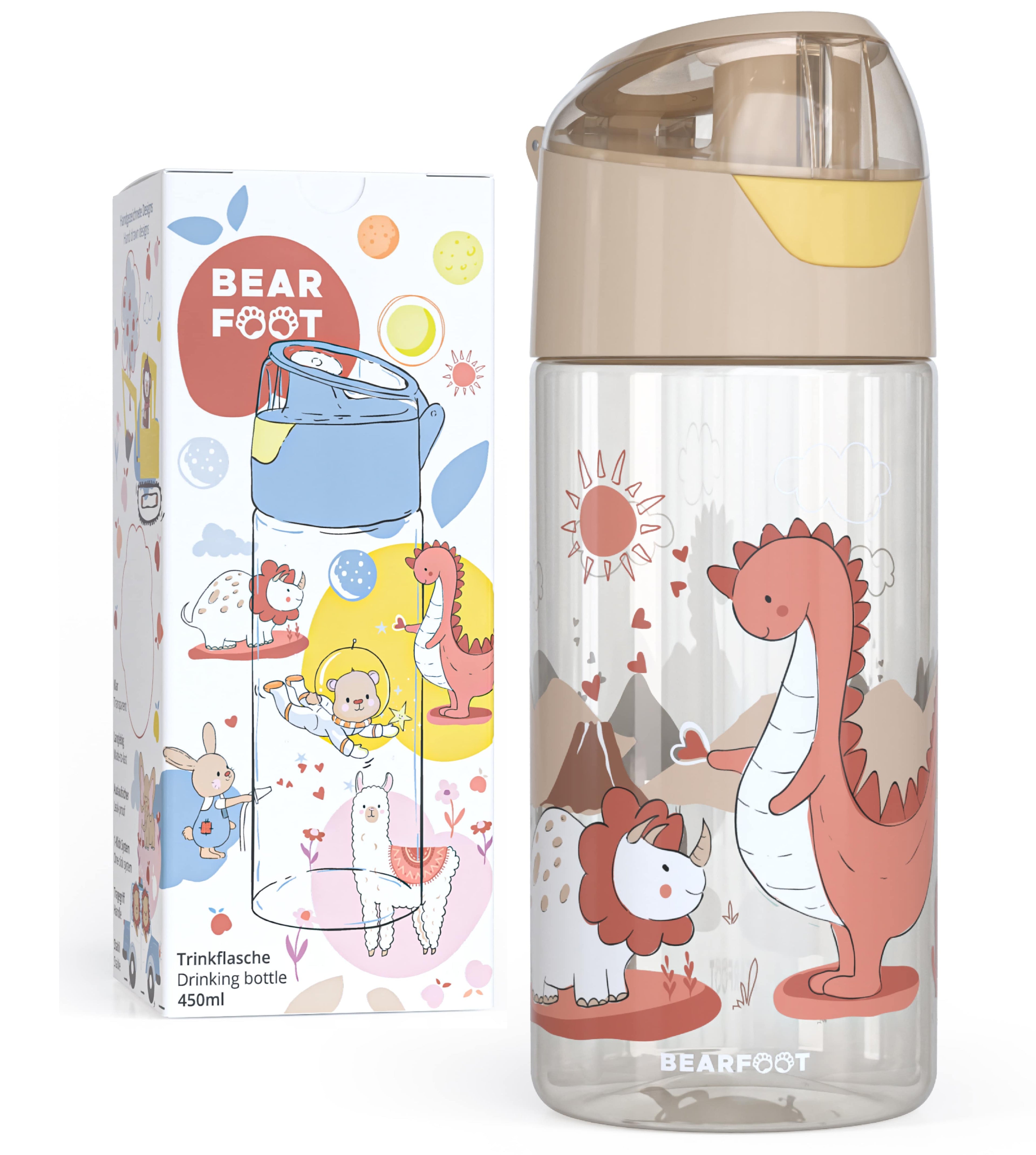 Trinkflasche Kinder, leichte Wasserflasche - Dinos