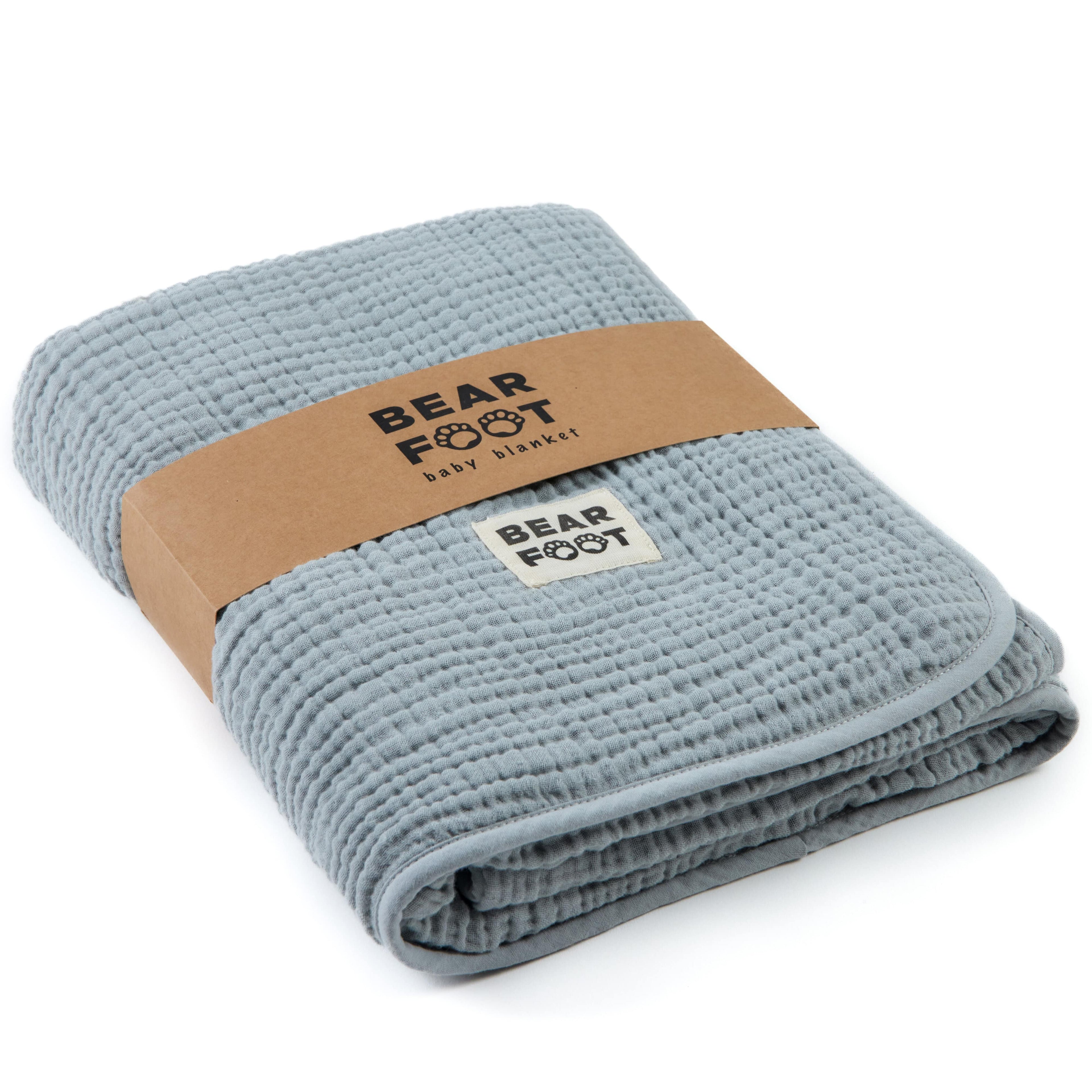 Babydecke Musselin Fleecedecke flauschig weich - grau