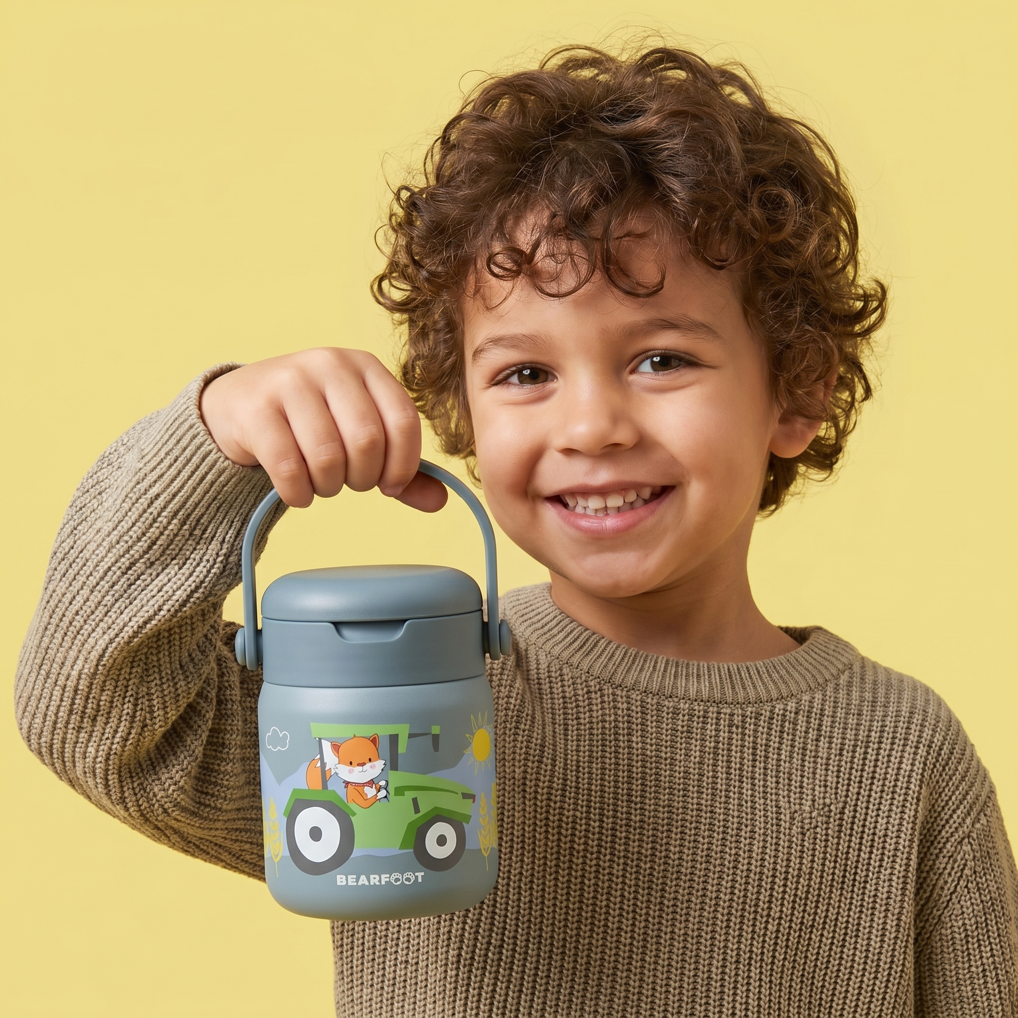 Thermobehälter Kinder Edelstahl - Sticker blau