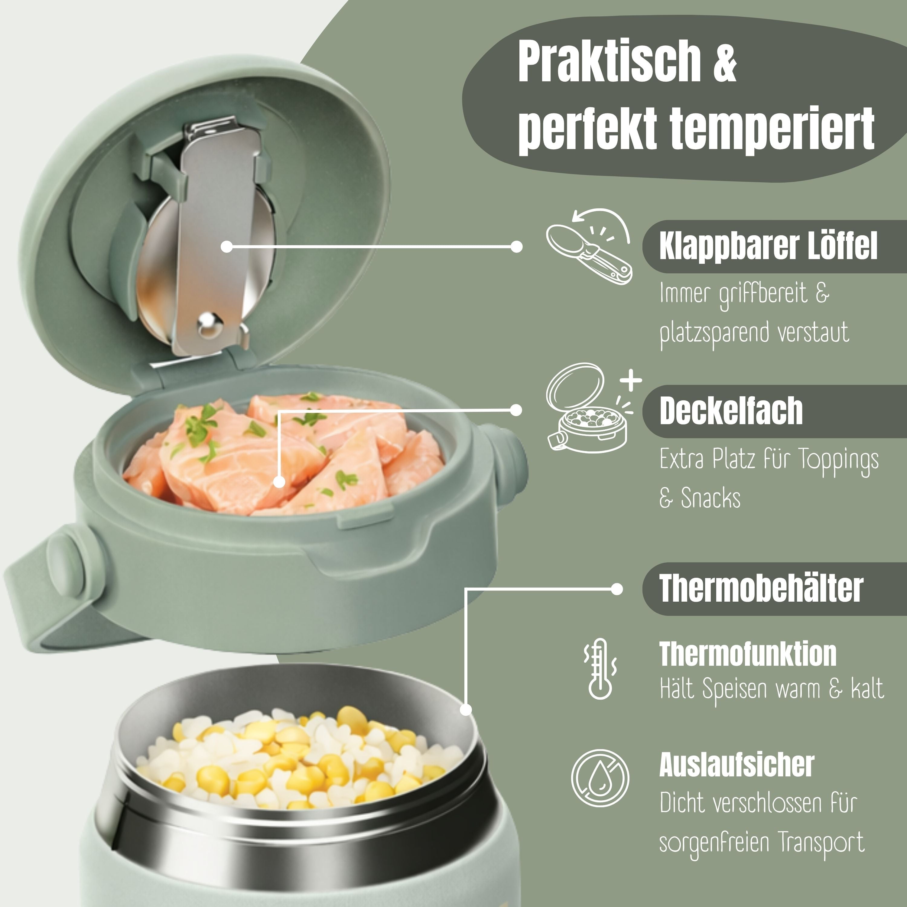 Thermobehälter Kinder Edelstahl - Traktor Sabei