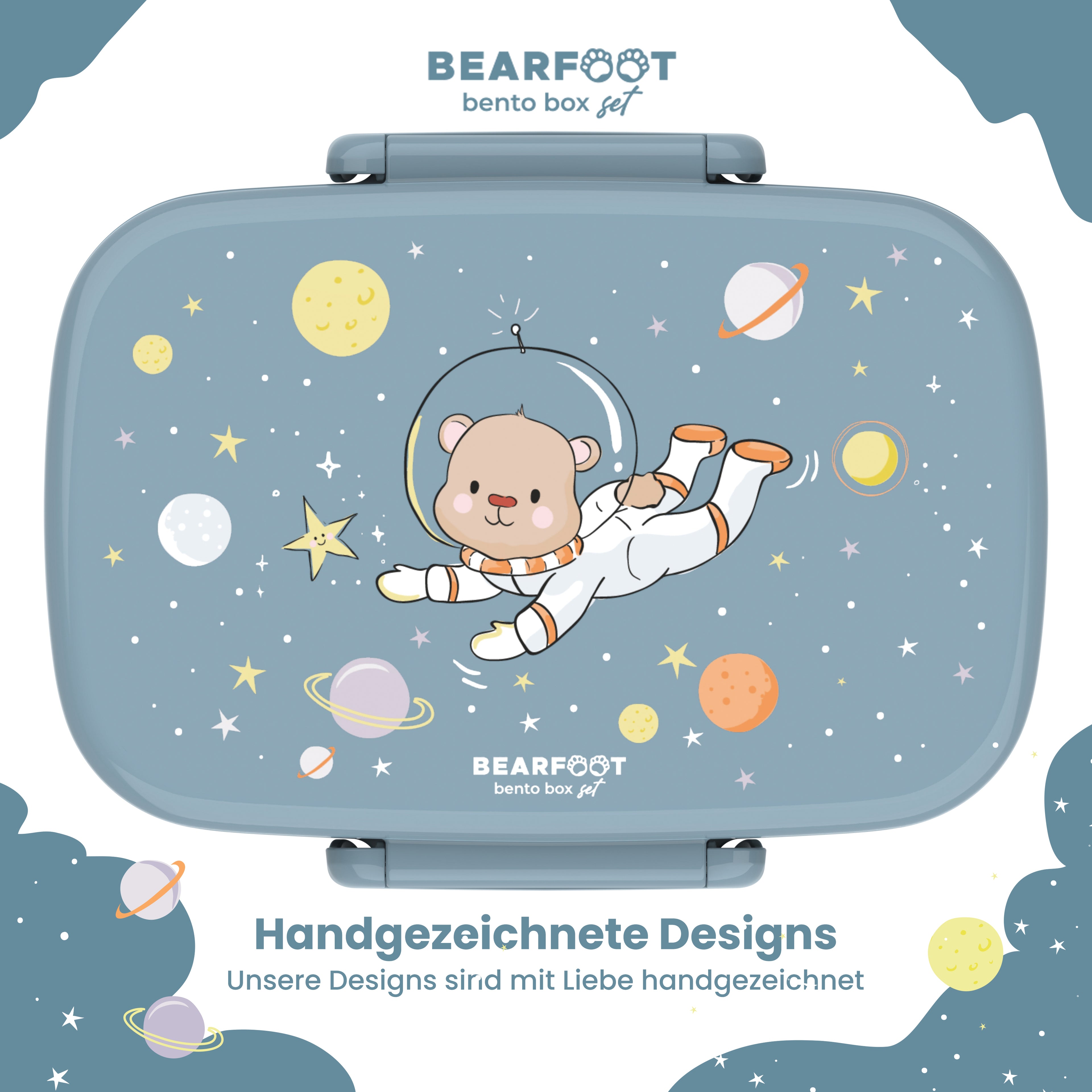 Brotdose Kinder mit Fächern, leicht & auslaufsicher - Bär