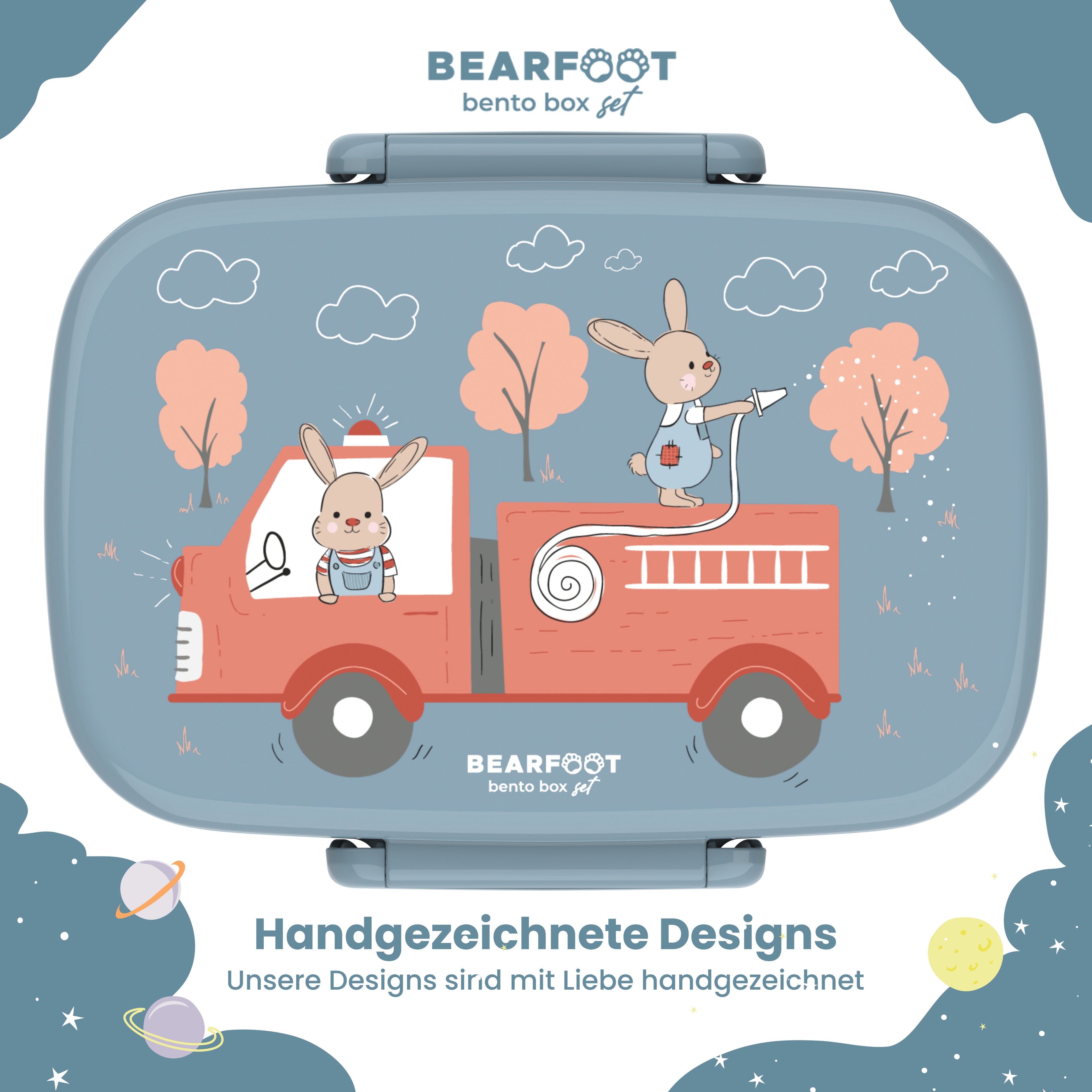 Brotdose Kinder mit Fächern,leicht & auslaufsicher-Feuerwehr