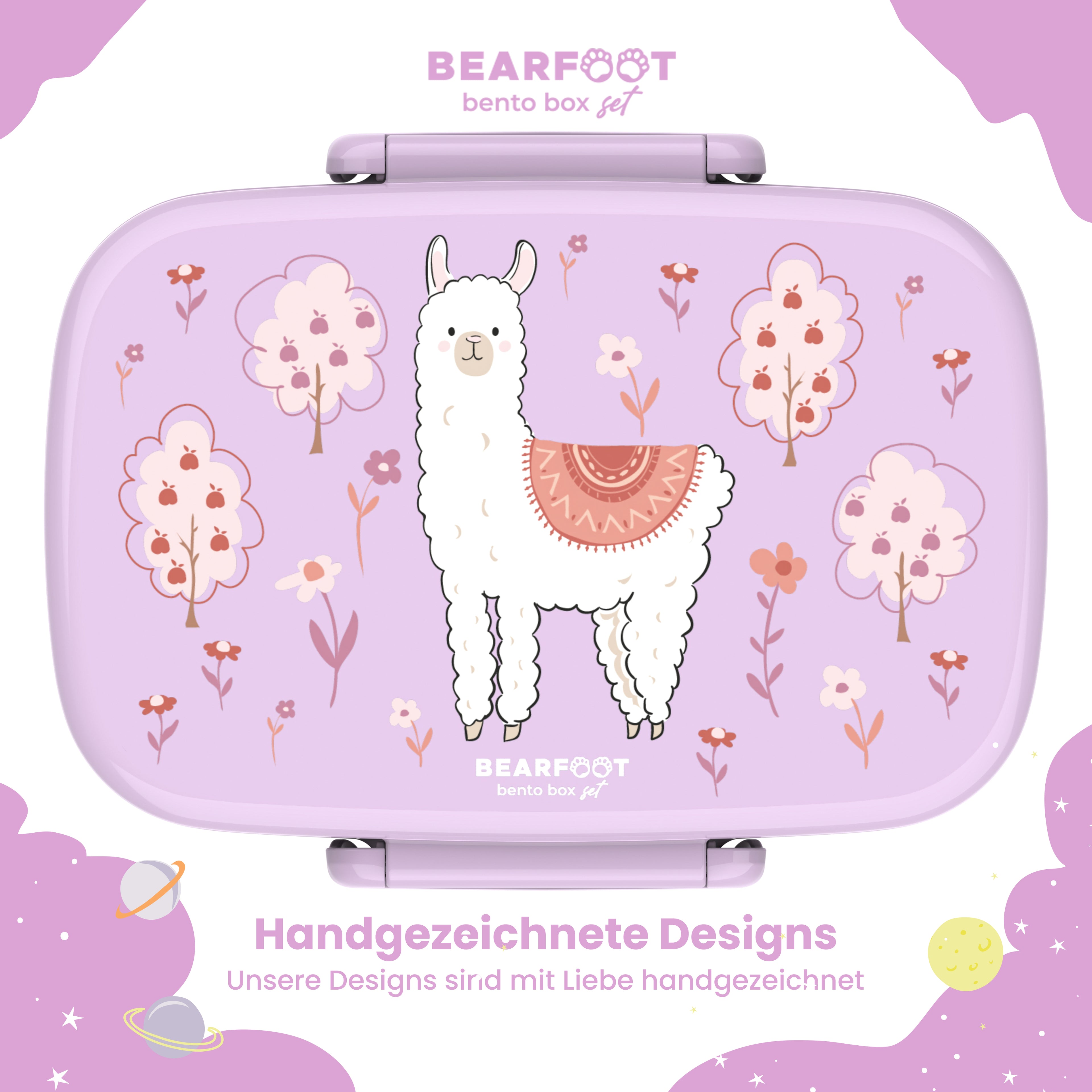 Brotdose Kinder mit Fächern, leicht & auslaufsicher - Lama