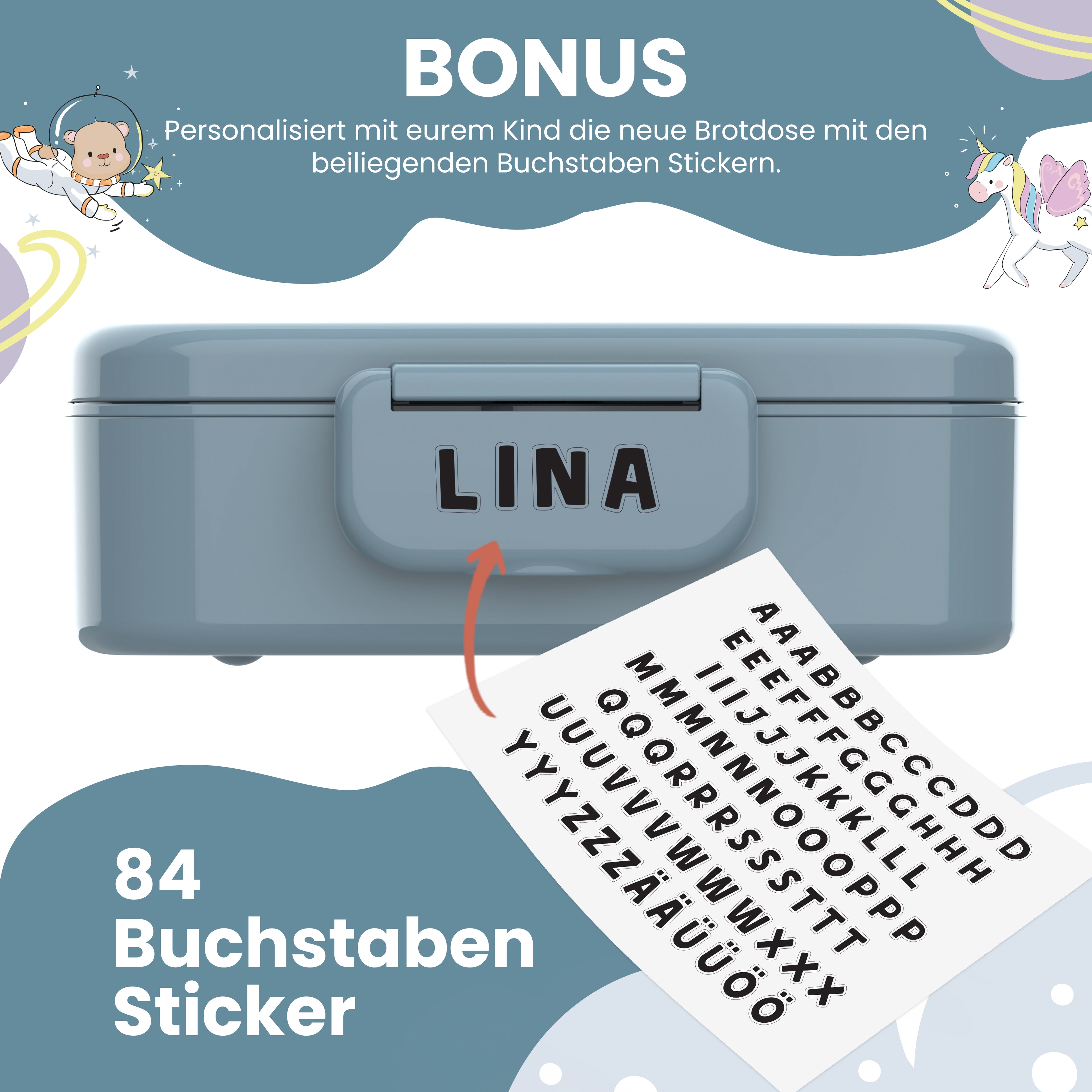 Brotdose Kinder mit Fächern, leicht & auslaufsicher - Bär