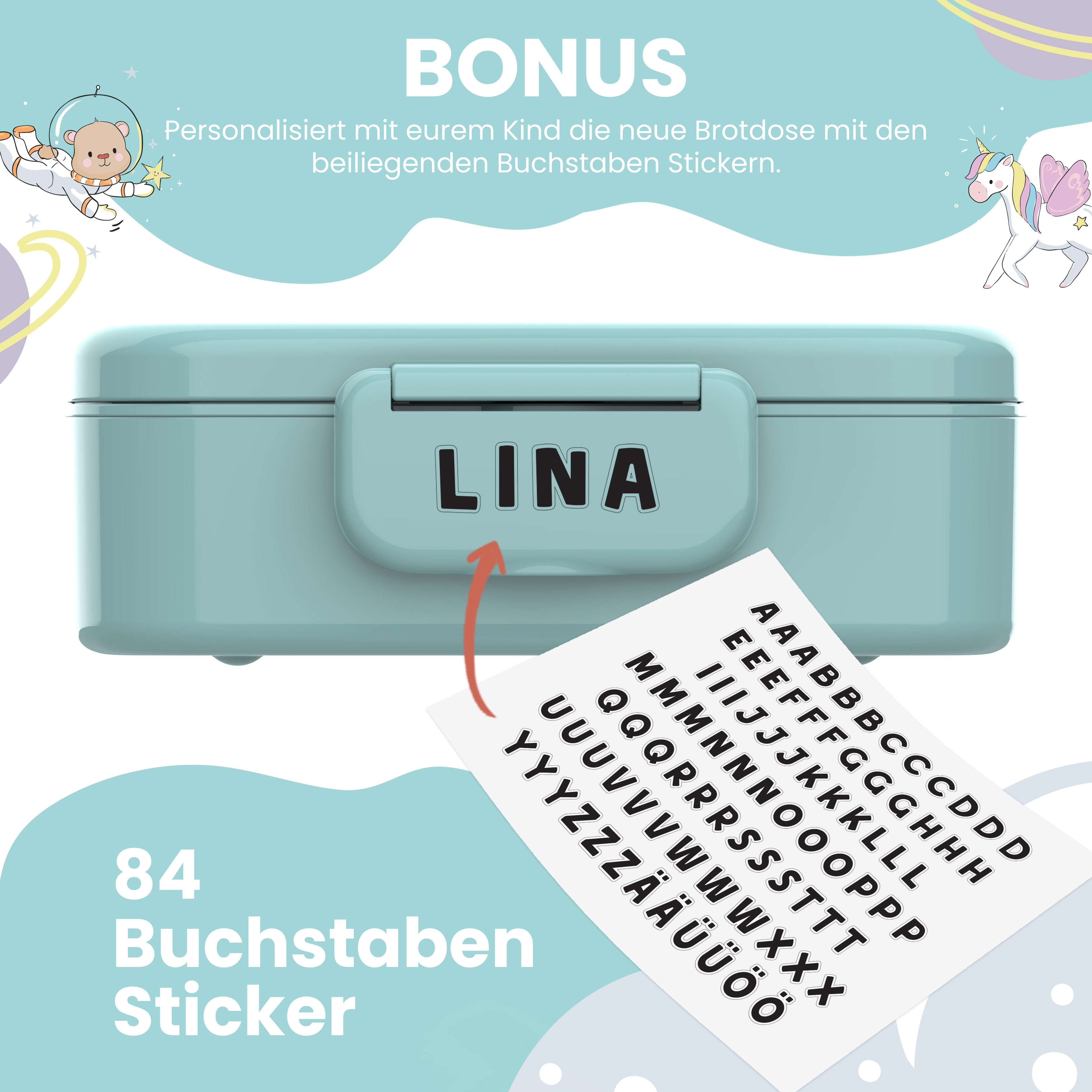 Brotdose Kinder mit Fächern, leicht & auslaufsicher - Delfin