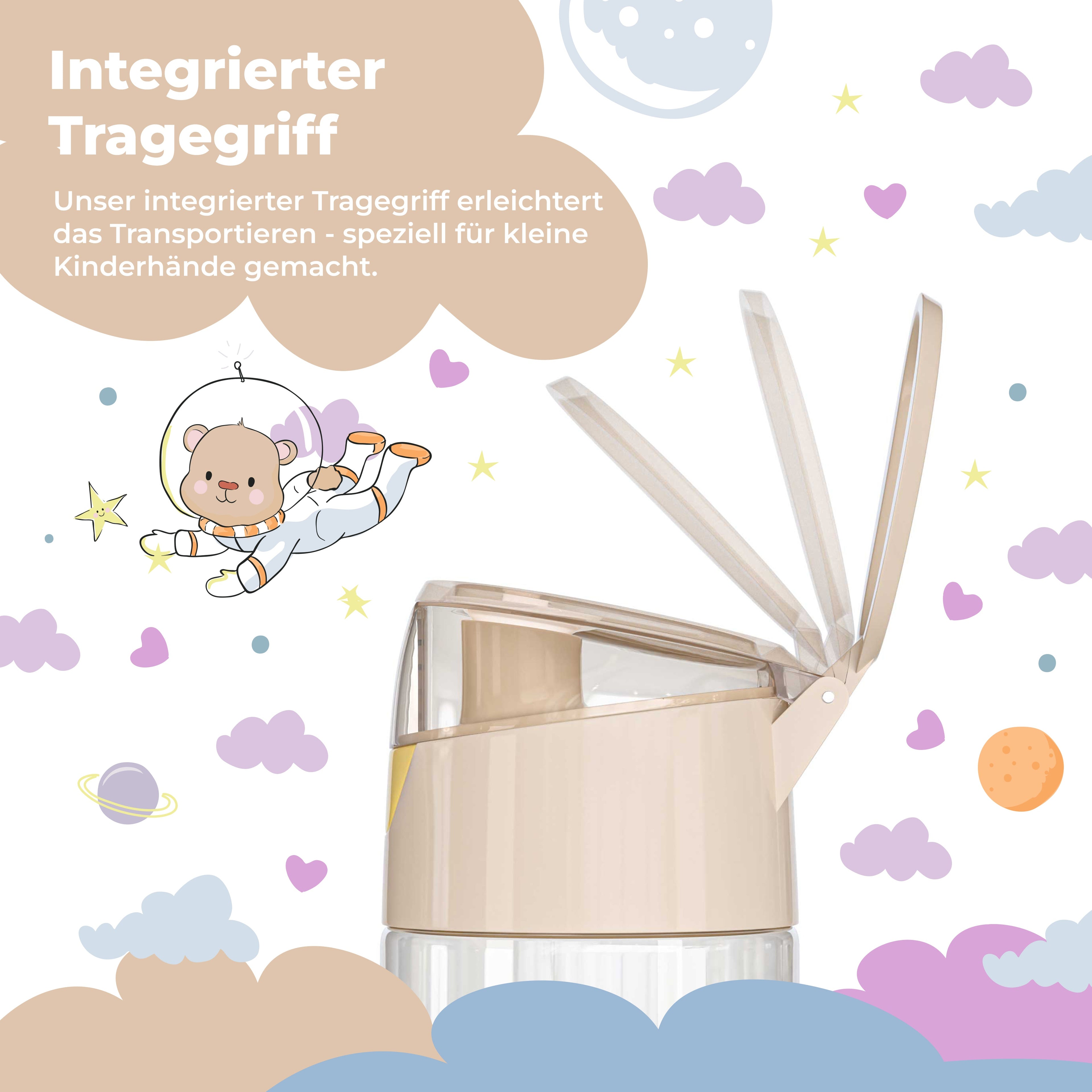 Trinkflasche Kinder, leichte Wasserflasche - Elefanten