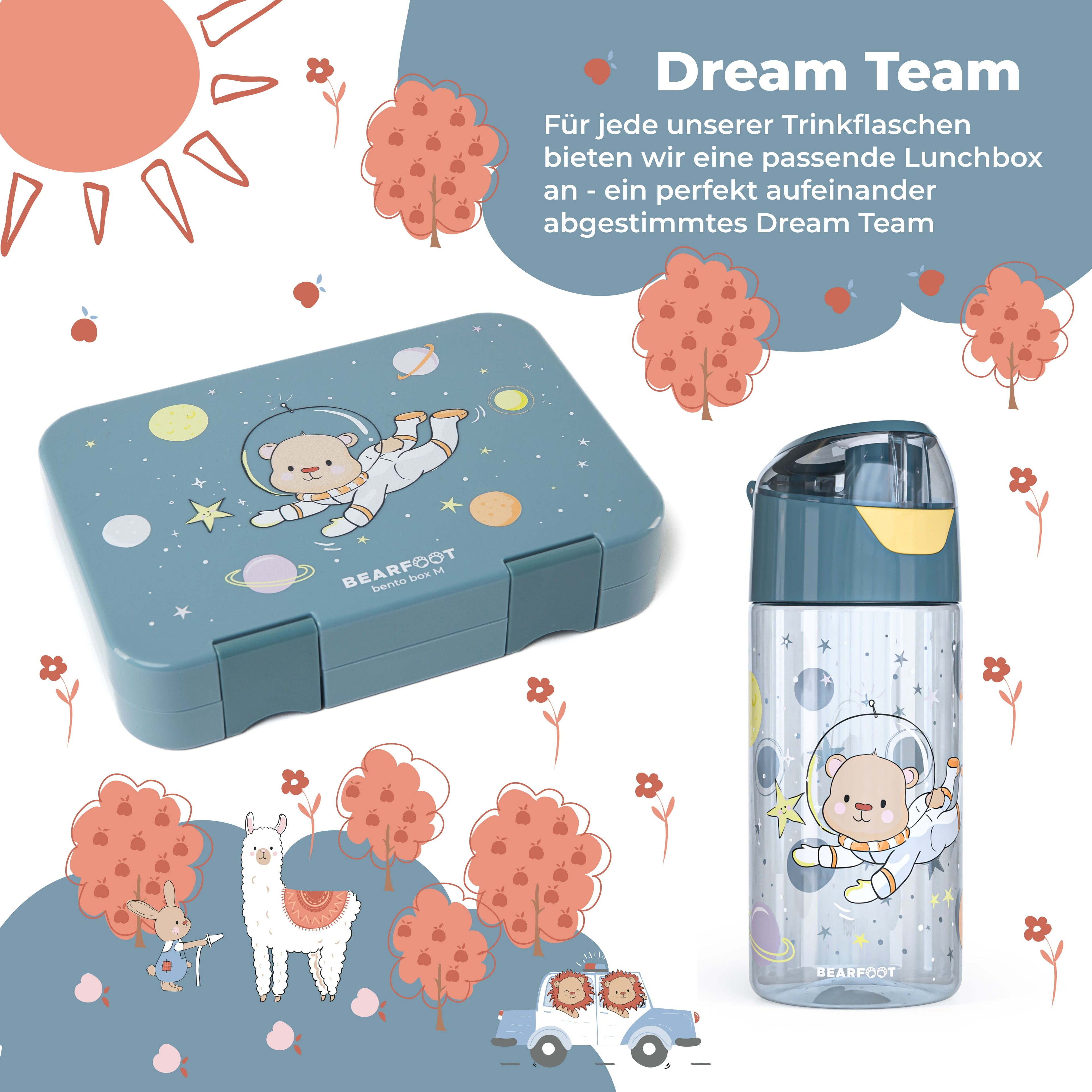 Gourde gourde légère pour enfants - ours astronaute