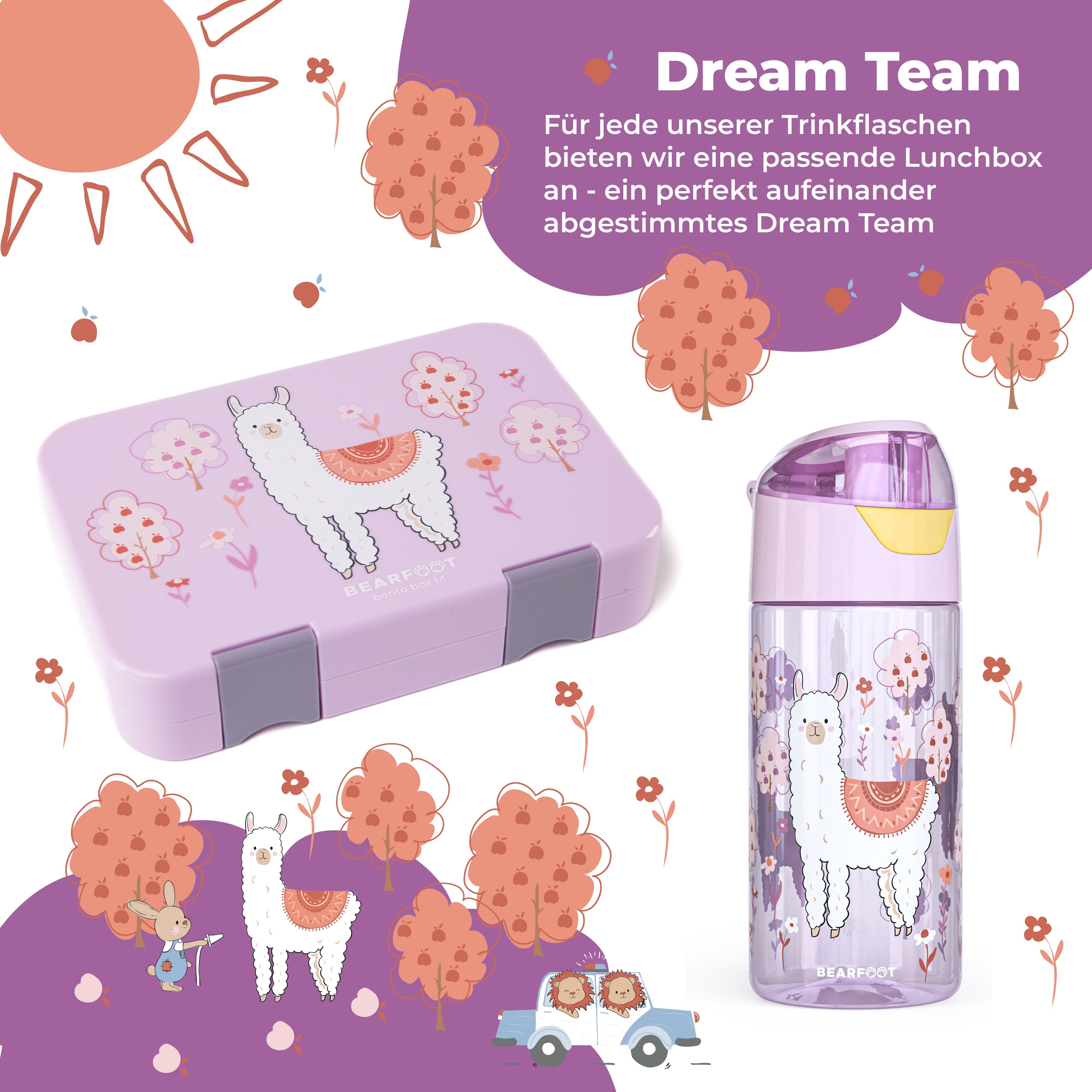 Trinkflasche Kinder, leichte Wasserflasche - Lama