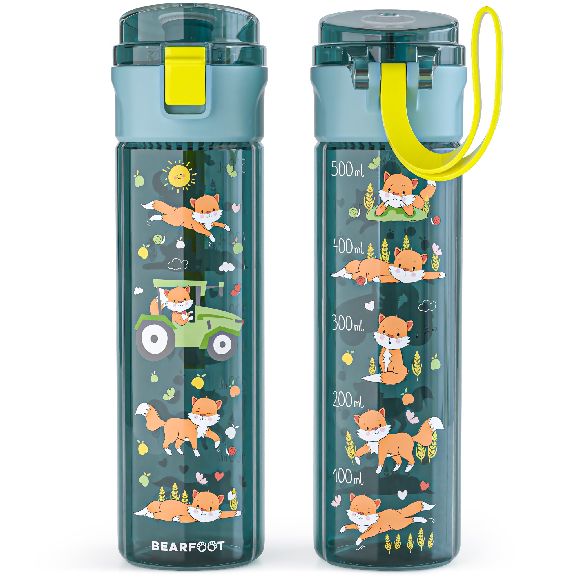 Trinkflasche Kinder, 500ml, leicht - Traktor-blau