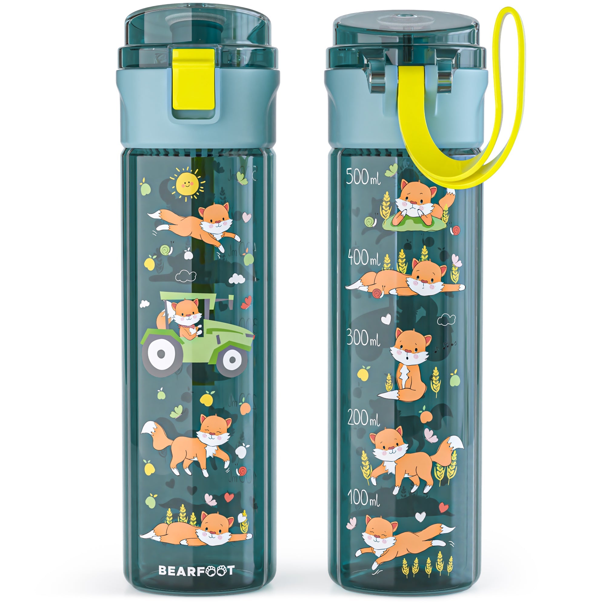 Trinkflasche Kinder, 500ml, leicht - Traktor-blau