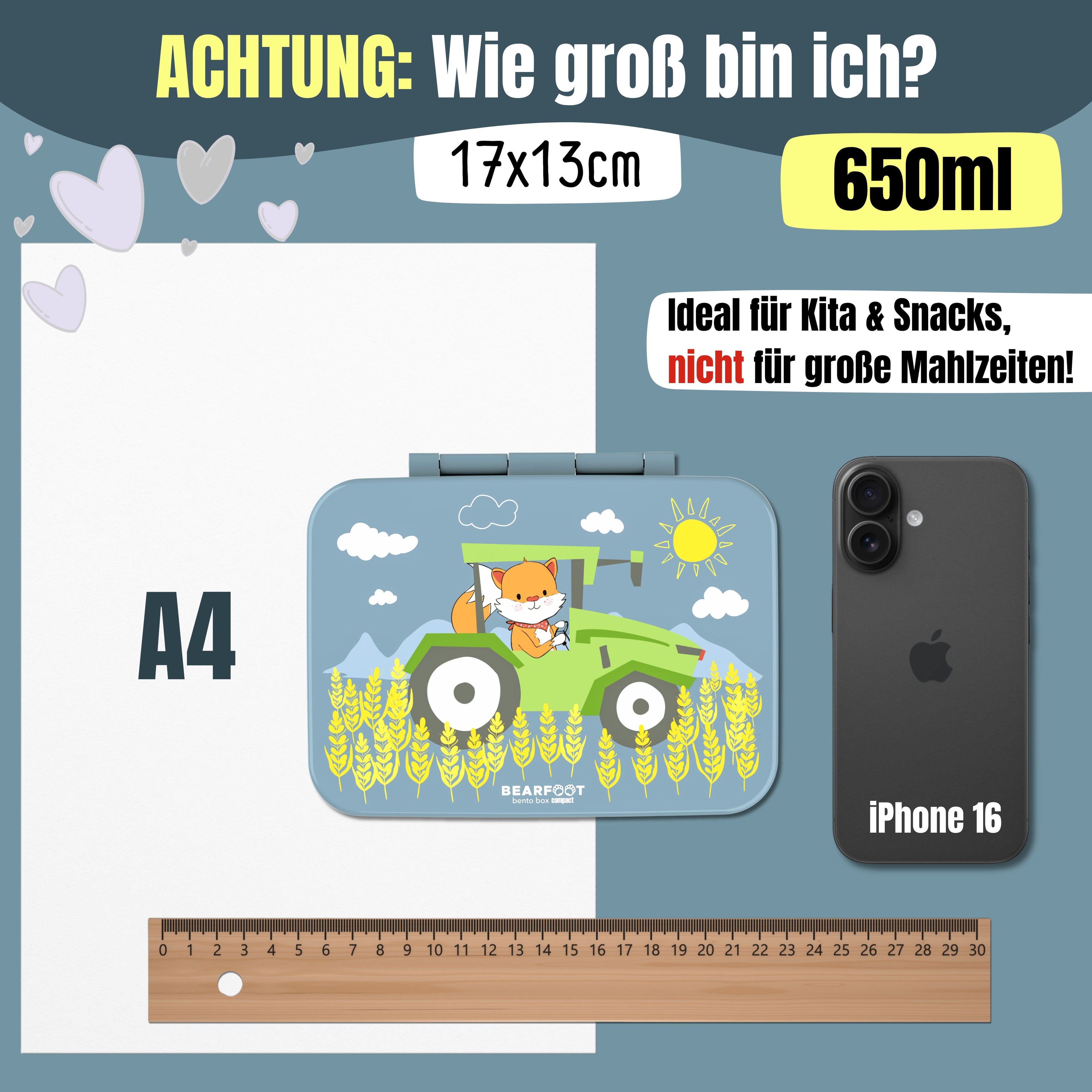 Brotdose mit Fächern, leicht & auslaufsicher - Traktor