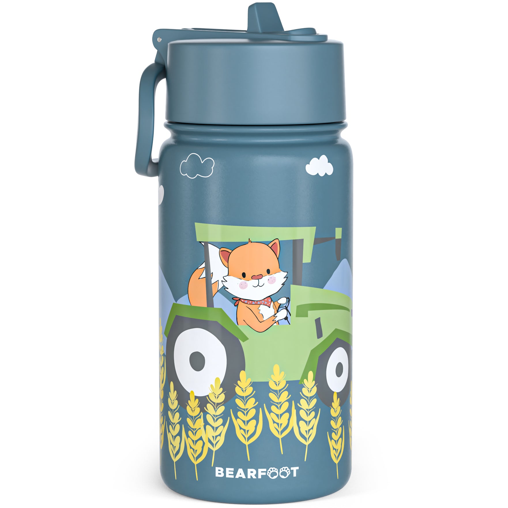 Thermo kinderdrinkfles RVS - tractor