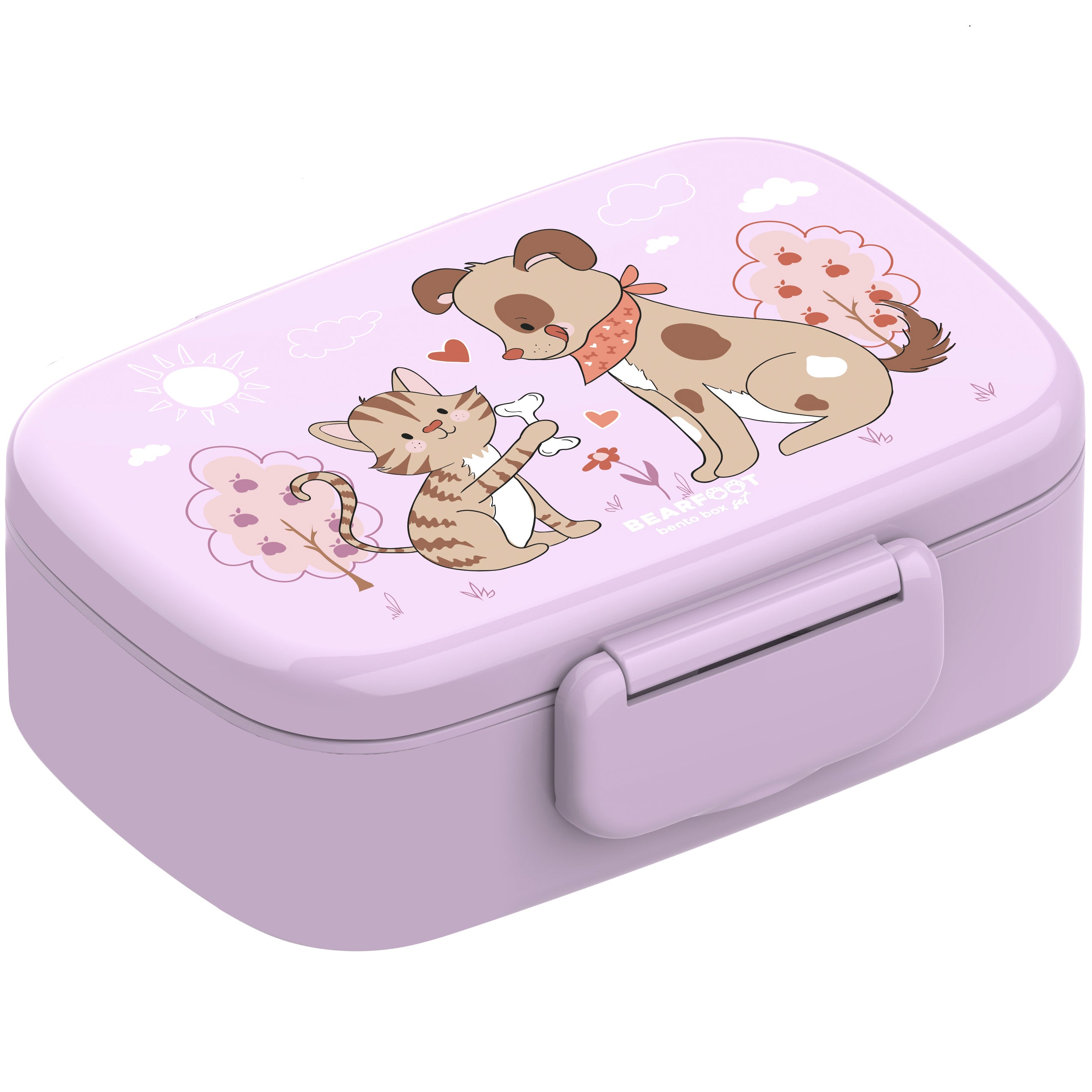 Brotdose Kinder Fächern, leicht & auslaufsicher - Hund Katze