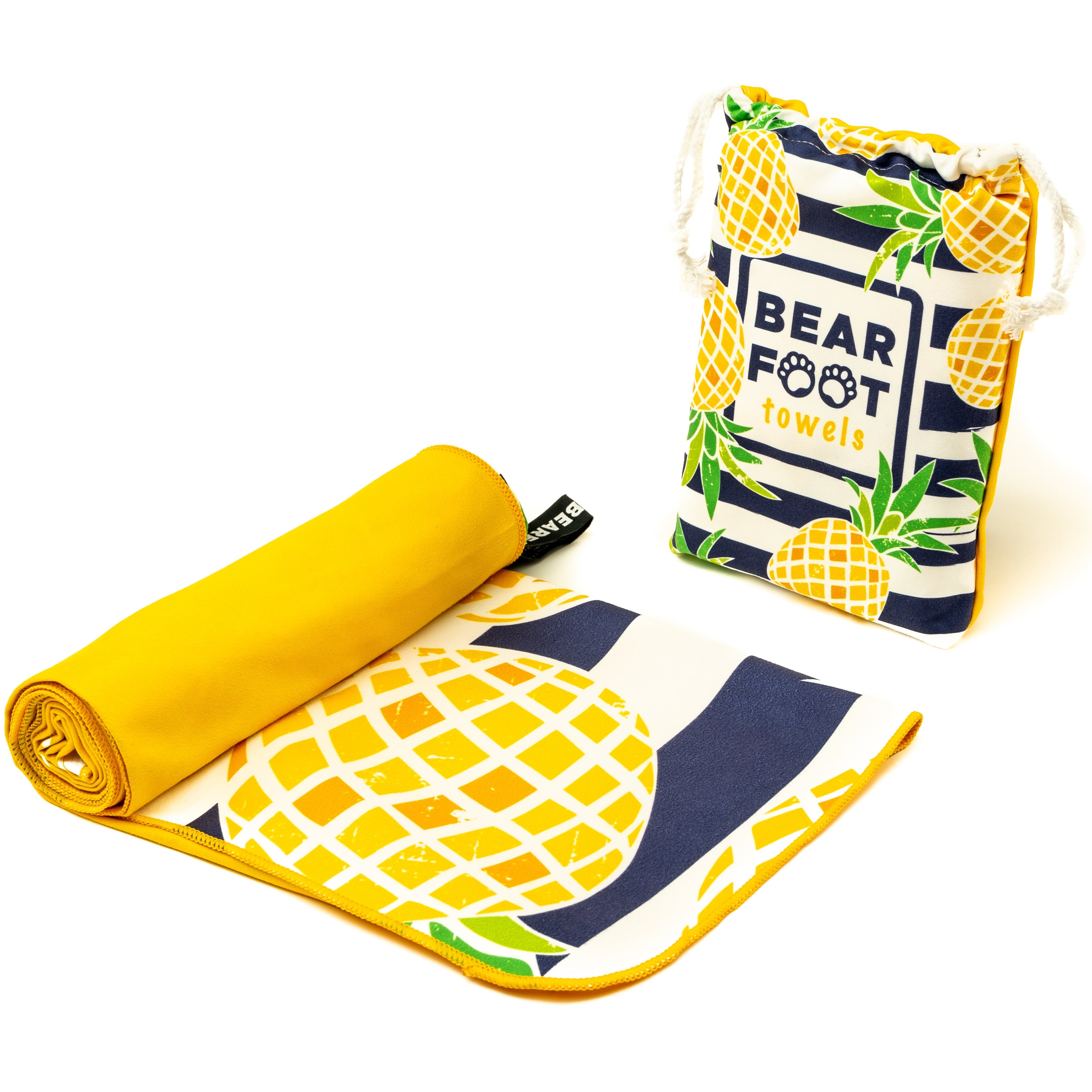 Mikrofaser Strandhandtuch - gelbe Ananas