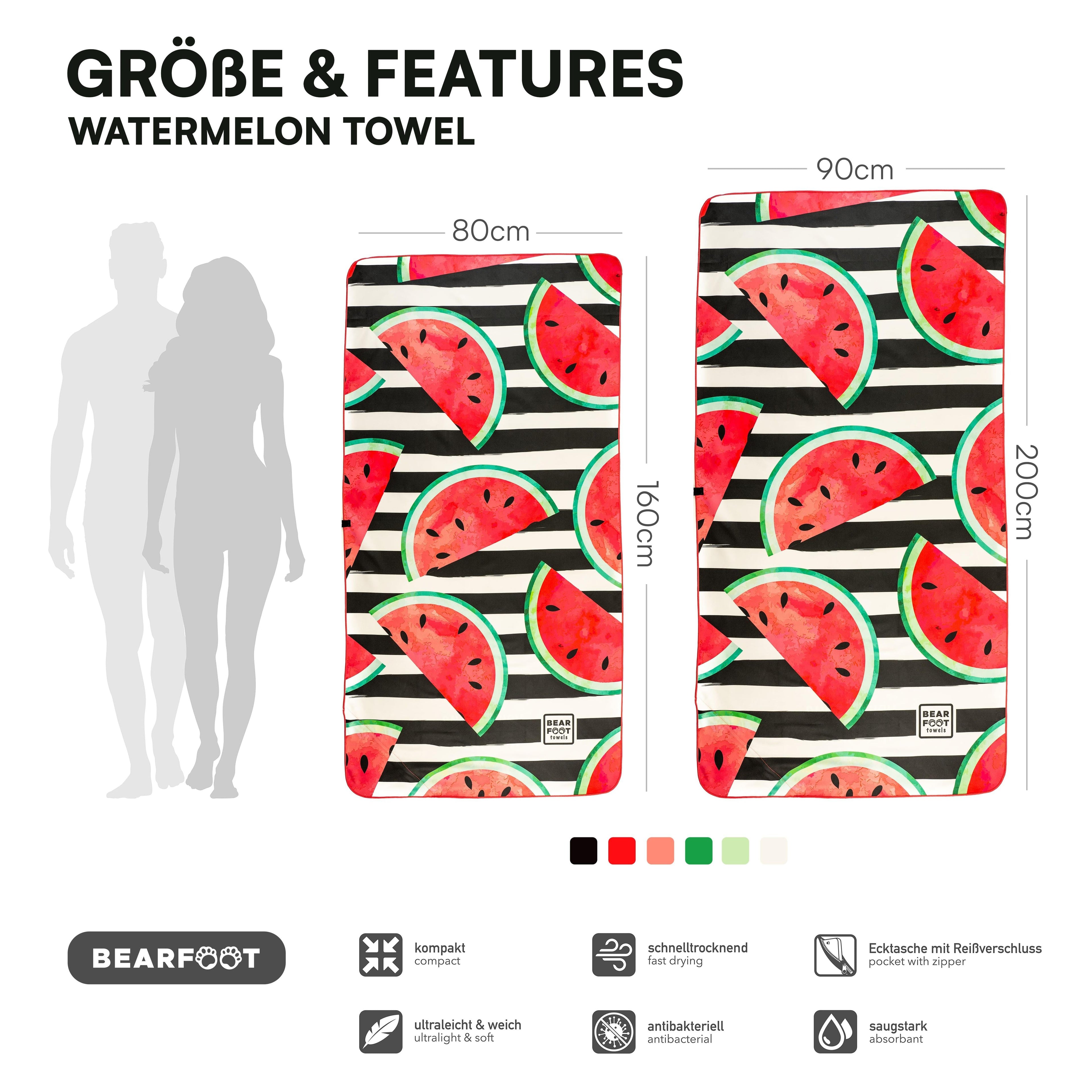 Mikrofaser Strandhandtuch - rote Wassermelone