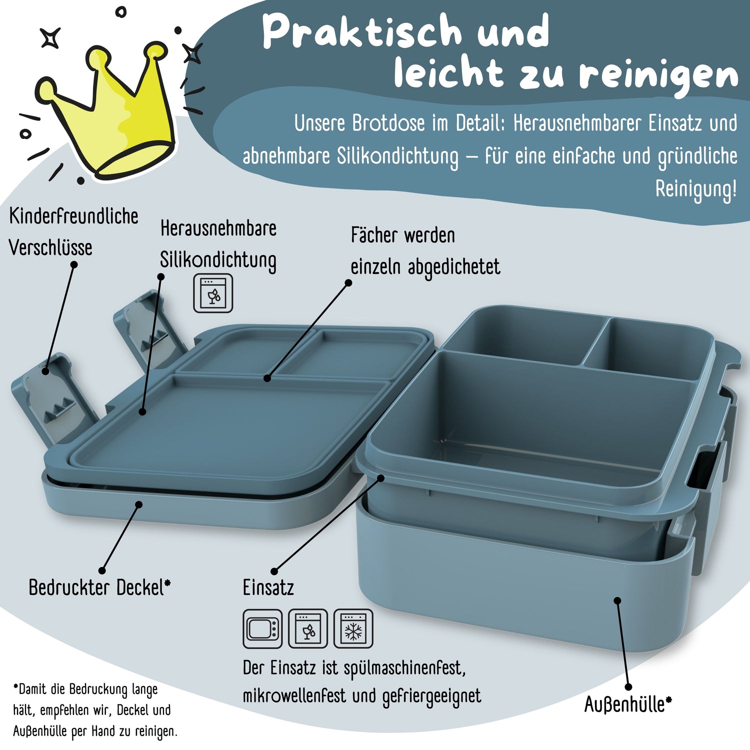 Brotdose mit Fächern, leicht &amp; auslaufsicher - Traktor