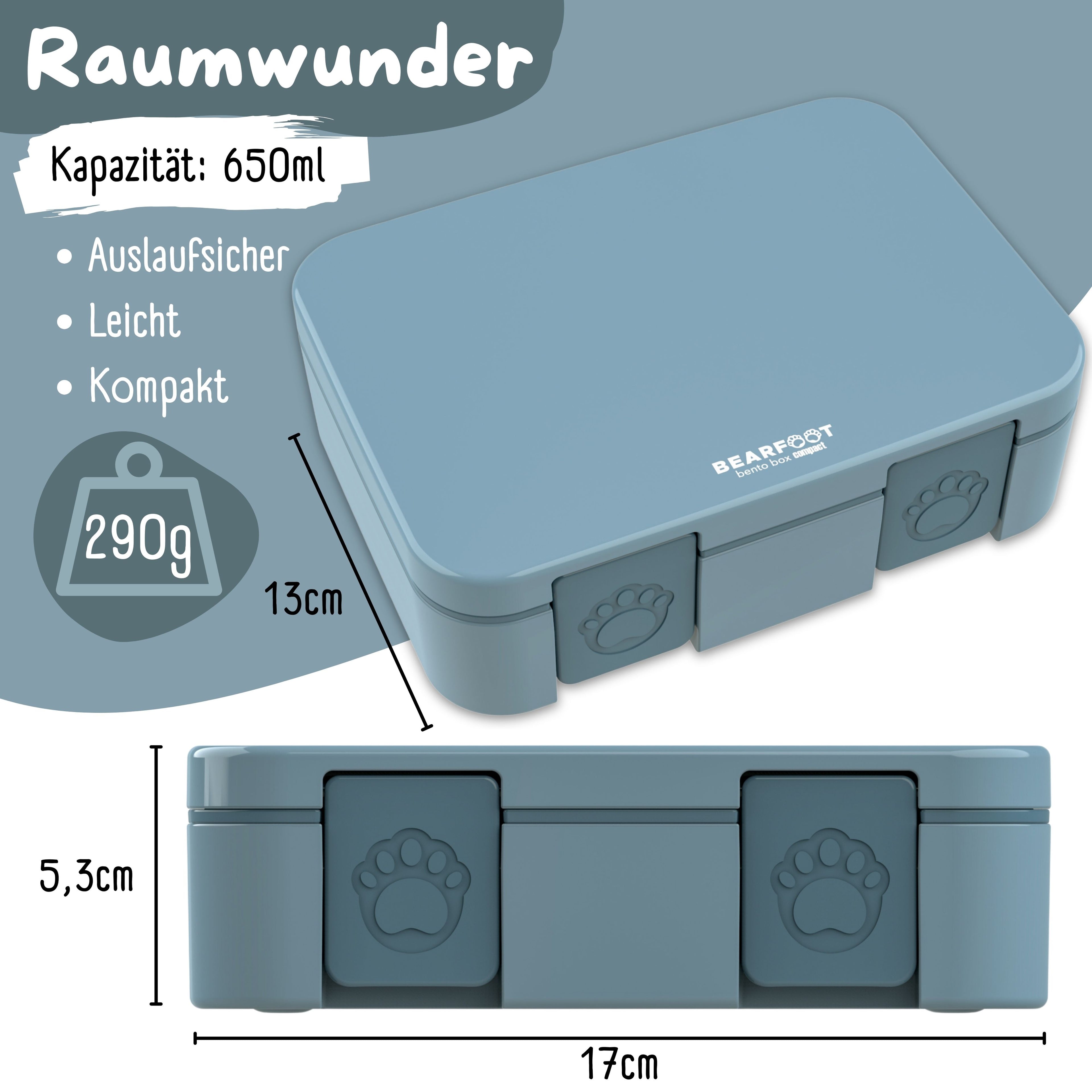 Brotdose mit Fächern, leicht &amp; auslaufsicher - blau