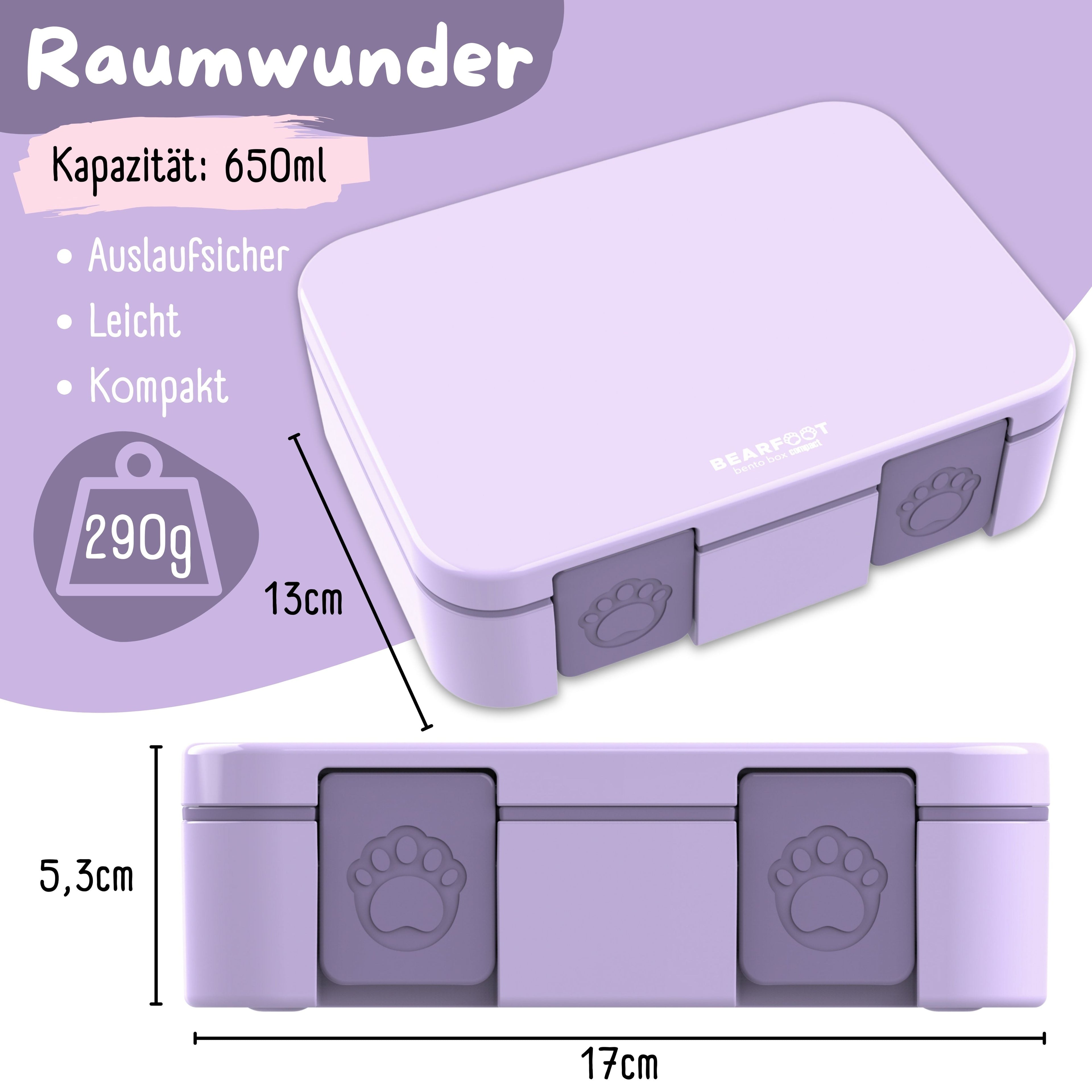 Brotdose mit Fächern, leicht &amp; auslaufsicher - lila