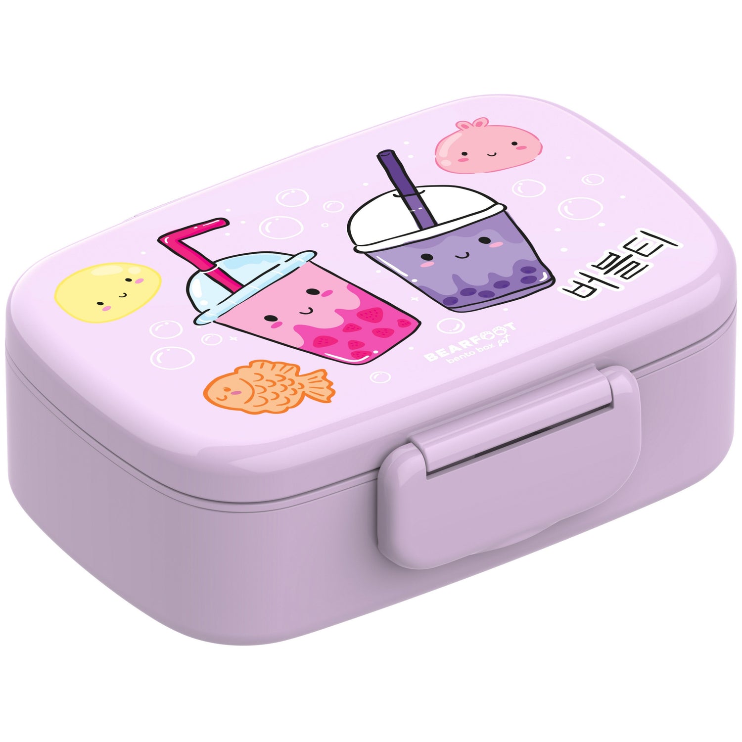 Kinderlunchbox met vakken, lekvrij - BubbleTea, paars